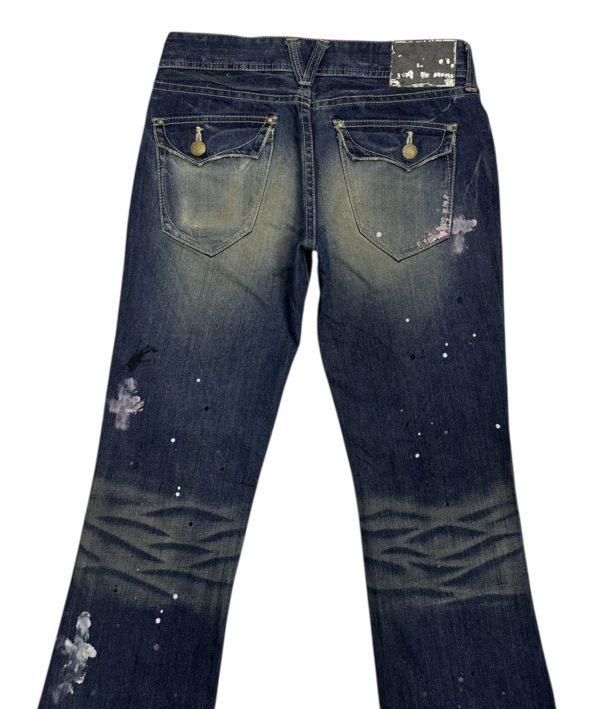 If Six Was Nine × Number (N)ine VANQUISH THRASHED PUNK DISTRESSED FLARED DENIM JEANS Size US 32 / EU 48 - 6 Thumbnail
