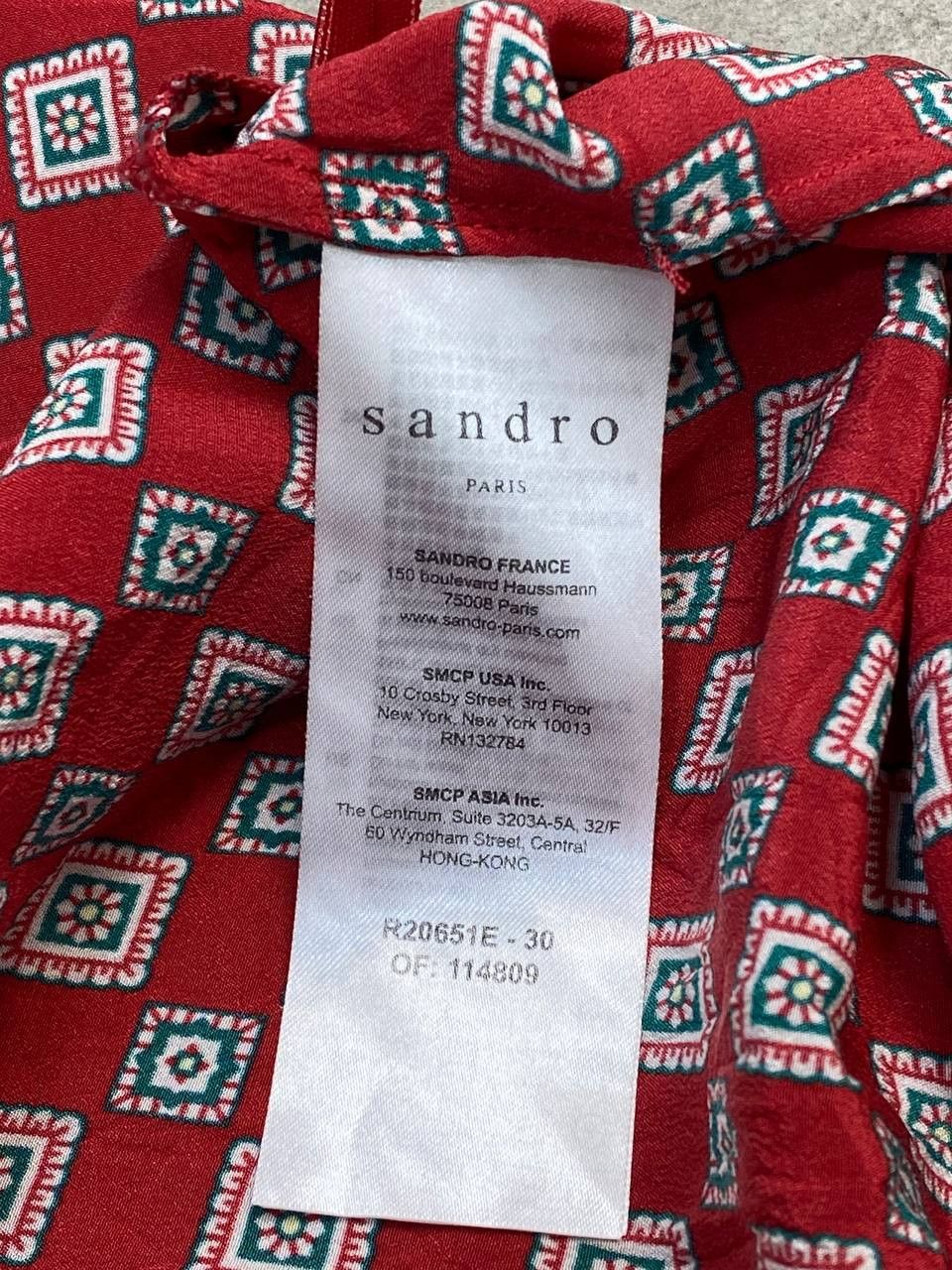 Sandro Sandro Violet Geometric Print Silk Midi Dress Size S / US 4 / IT 40 - 13 Thumbnail