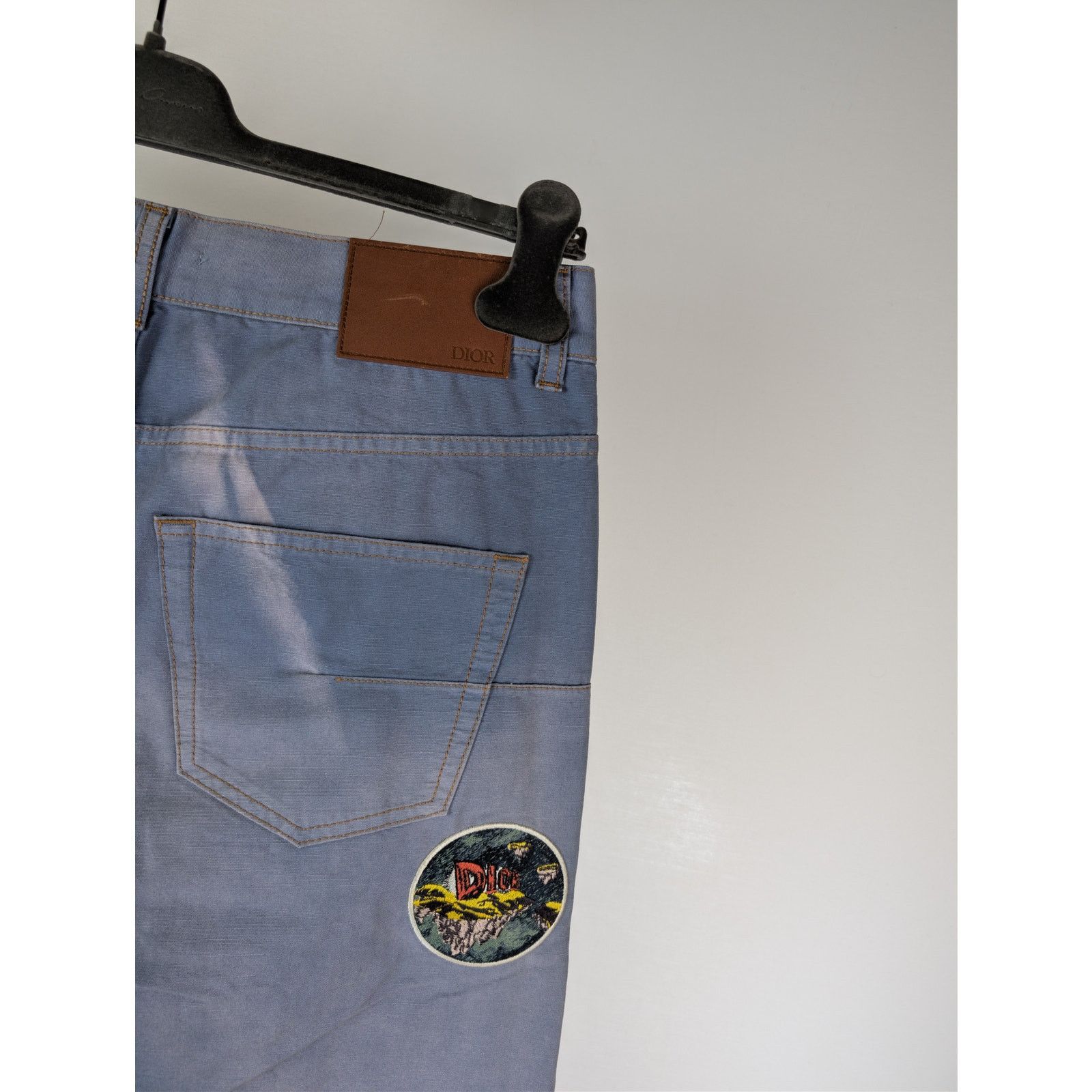 Dior o1rshd1 Embroidered Logo Patch Jeans in Light Blue Size US 32 / EU 48 - 12 Thumbnail