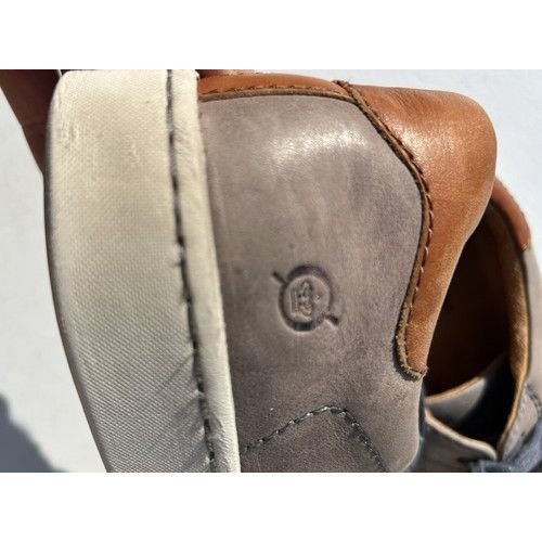 Born Born Mens Handcrafted Leather Sneakers Size 12 Gray/Tan Size US 12 / EU 45 - 3 Thumbnail