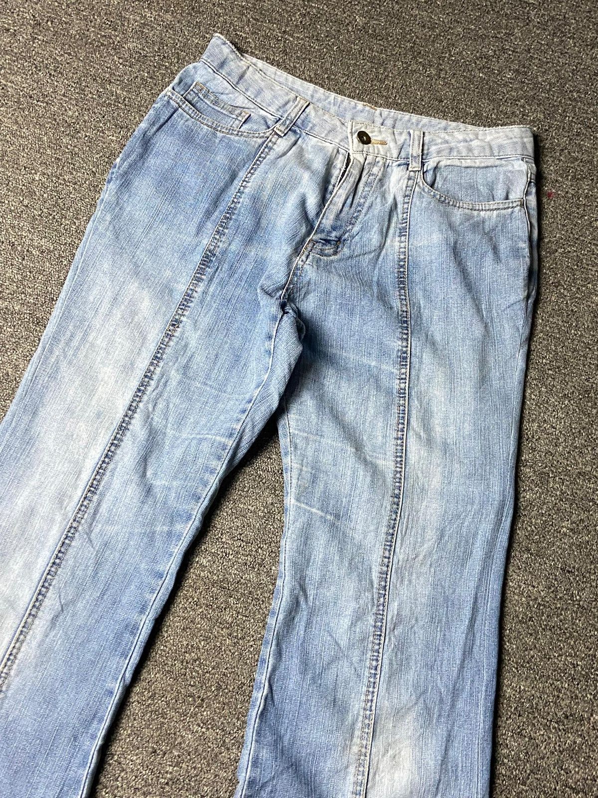 Japanese Brand Vintage FRACILE Wide Leg Jeans with Front Seams (161) Size US 29 - 7 Thumbnail