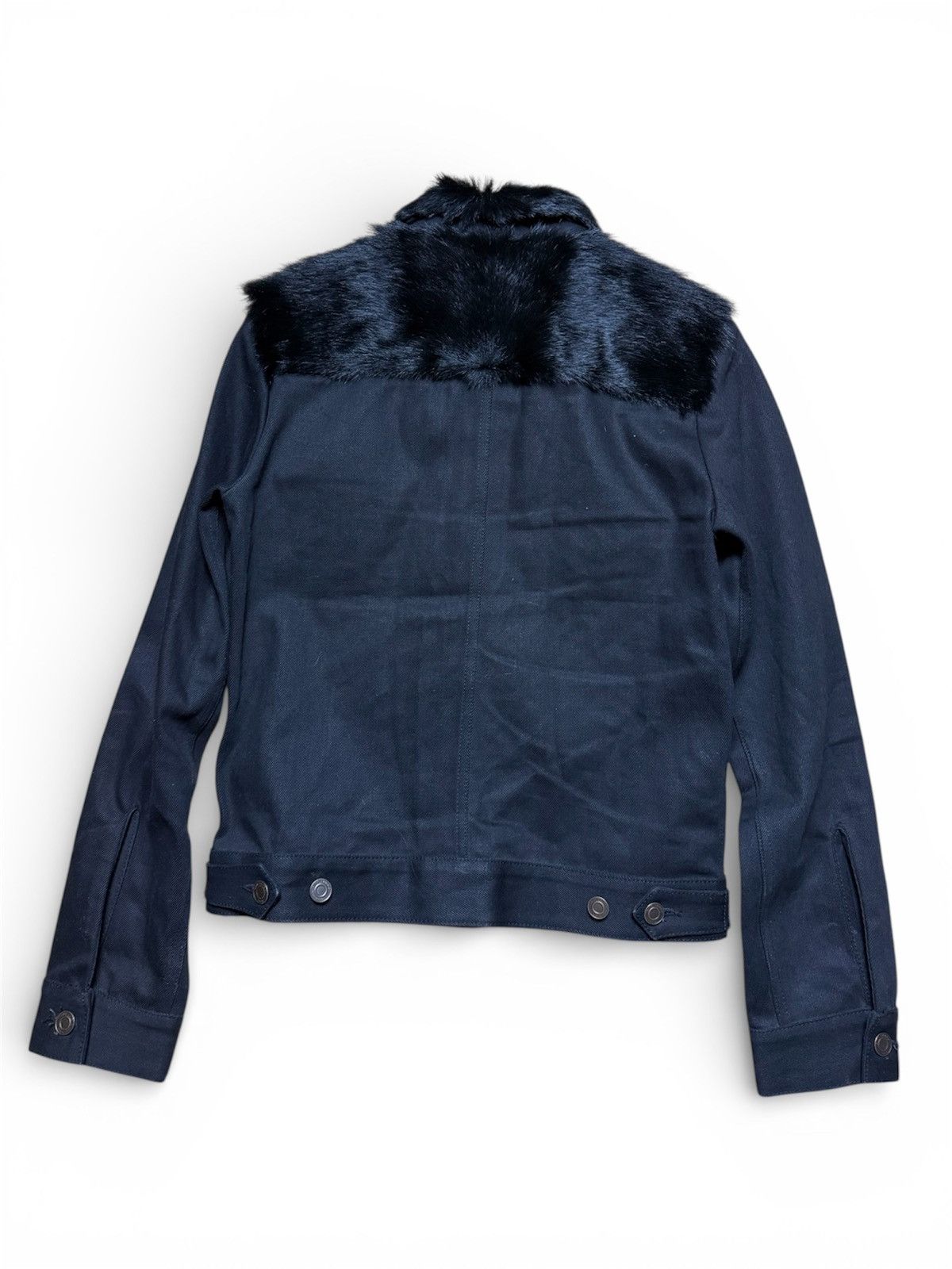 Saint Laurent Paris Black Faux Fur Denim Jacket by Hedi Slimane Size US M / EU 48-50 / 2 - 2 Thumbnail