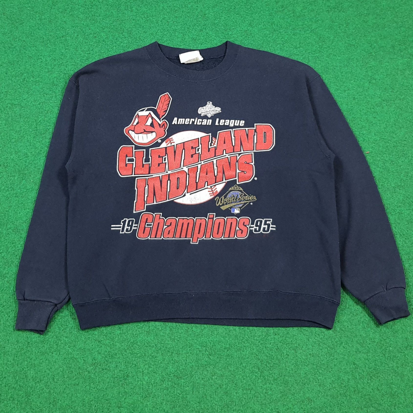 Lee Vtg 90s Cleveland Indians World Series Sweatshirt C287N12 Size US L / EU 52-54 / 3 - 1 Thumbnail