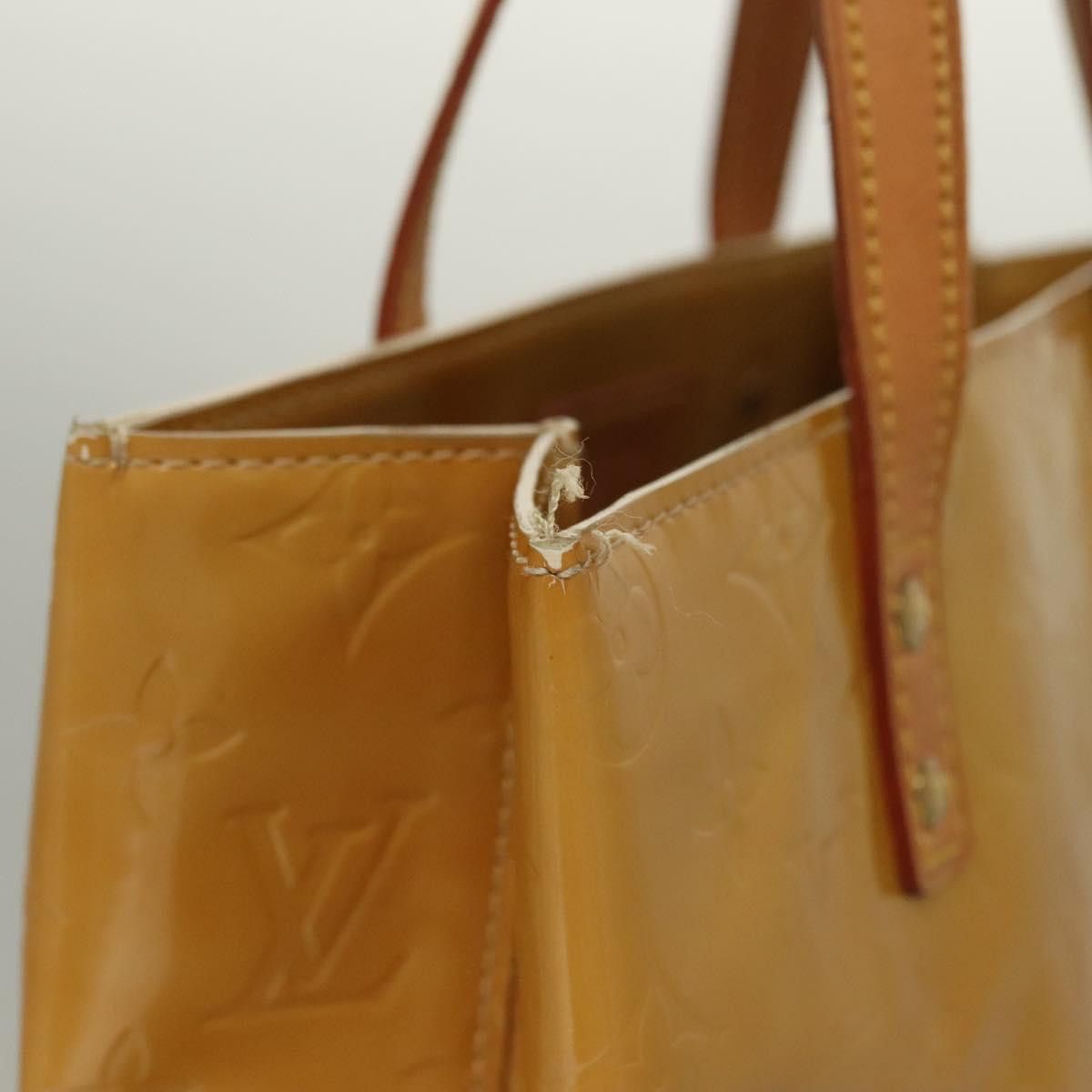 Louis Vuitton LOUIS VUITTON Monogram Vernis Reade MM Hand Bag Beige M91141 Size ONE SIZE - 7 Thumbnail