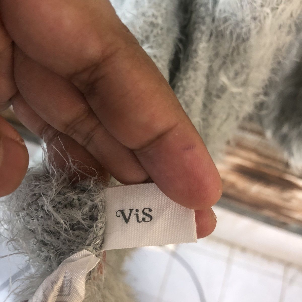 Homespun Knitwear DLL VIS Green fur shaggy mohair Cardigan Knitwear #C355 Size US M / EU 48-50 / 2 - 11 Thumbnail
