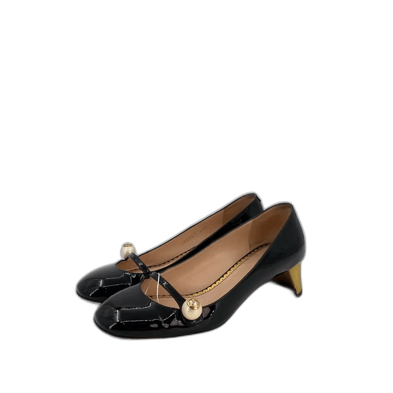 Gucci Black Pearled Mary Jane Heels Size 35.5