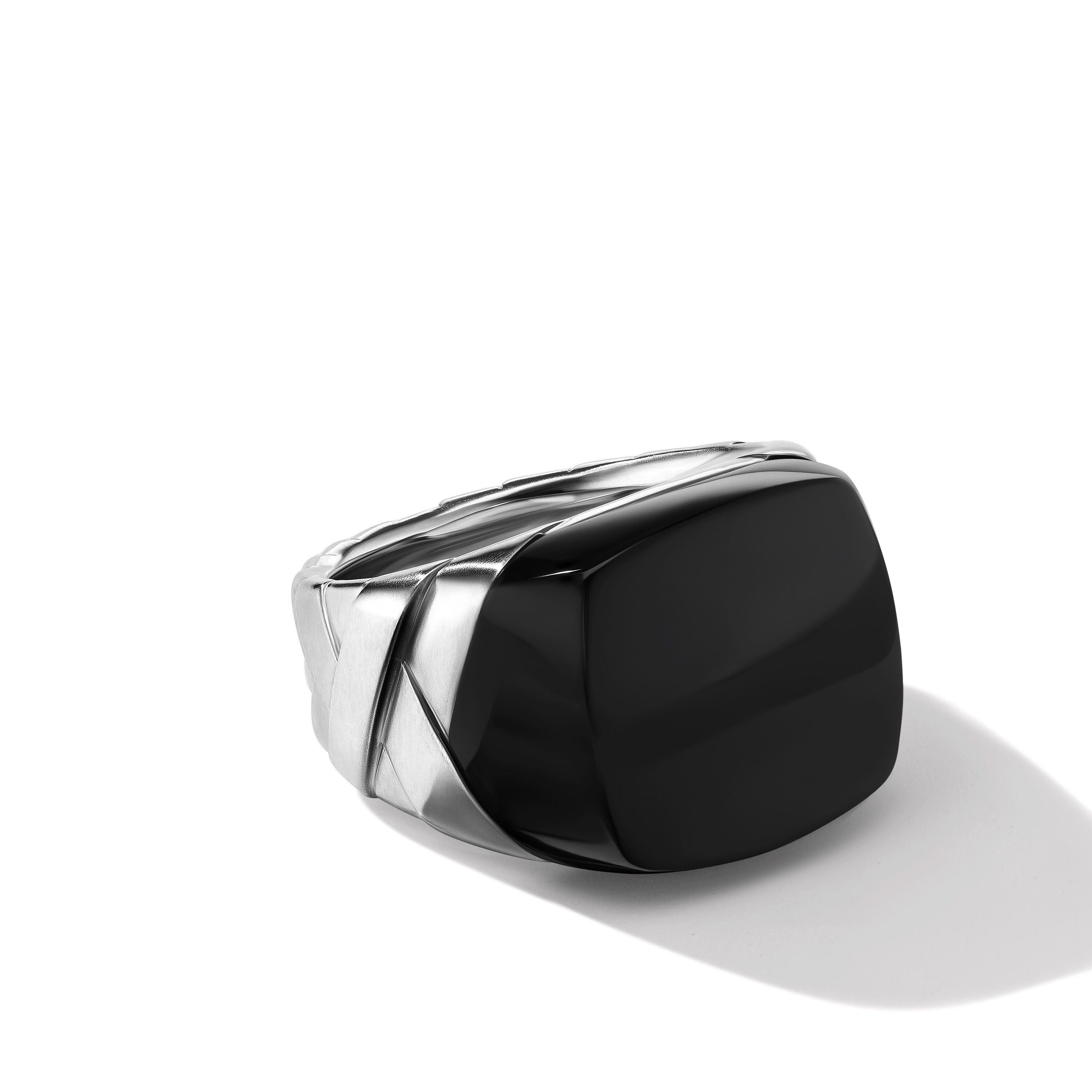 David Yurman o1w1db10325 Size: 9 / Mummy Wrap Signet Ring in Black/Silver Size ONE SIZE - 1 Thumbnail