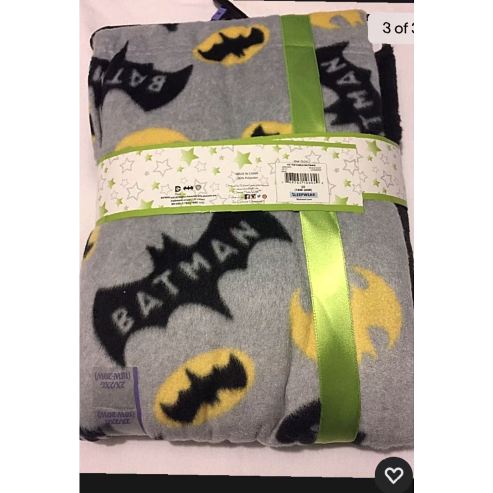 DC Comics DC Comics Batman Pajama Set Women 2X-Large Fleece Christmas Superhero Novelty Winter Size ONE SIZE - 2 Thumbnail