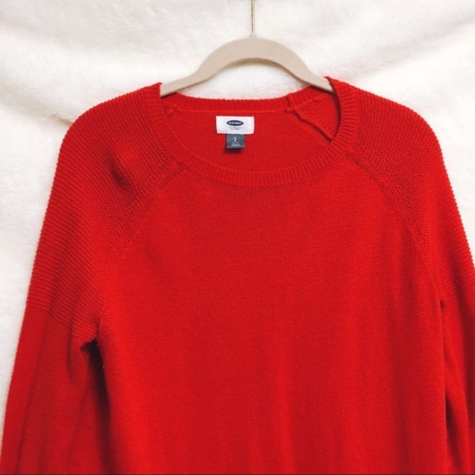 Old Navy Old Navy Bright Red Knitted Long Sleeve Sweater Size S / US 4 / IT 40 - 4 Thumbnail