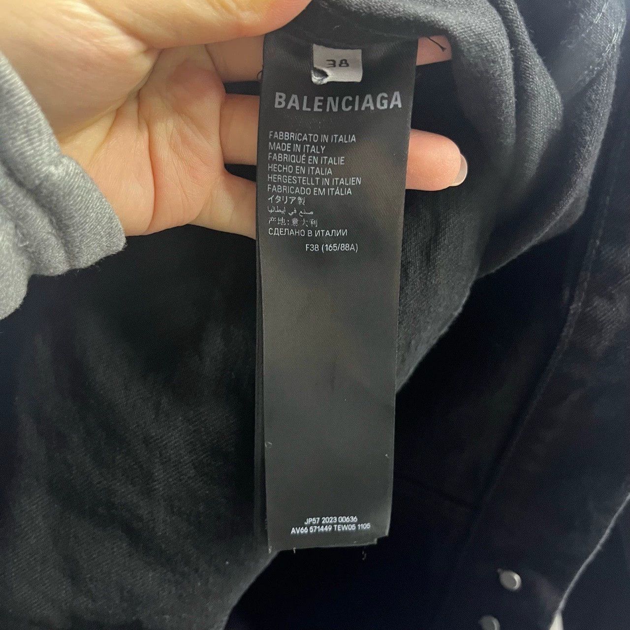 Balenciaga black crystal logo denim jacket by balenciaga Size US M / EU 48-50 / 2 - 4 Thumbnail