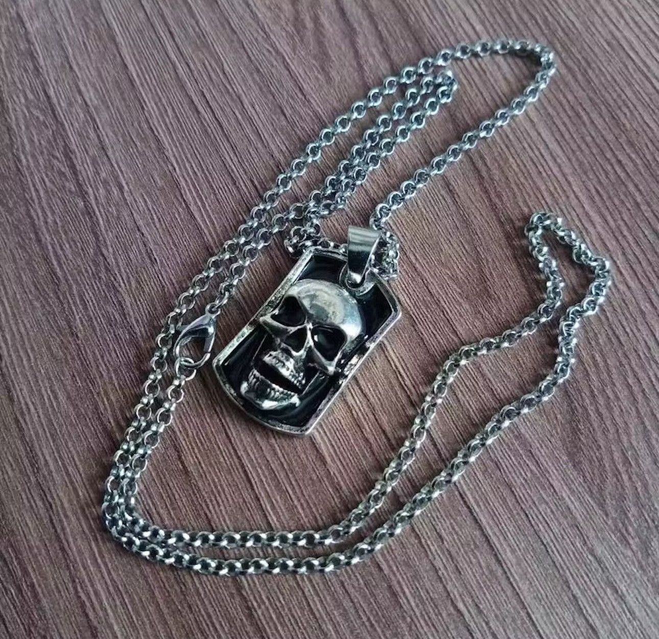 Jewelry Skull Punk Chain Skeleton Gothic Death Military Chrome Size ONE SIZE - 1 Thumbnail