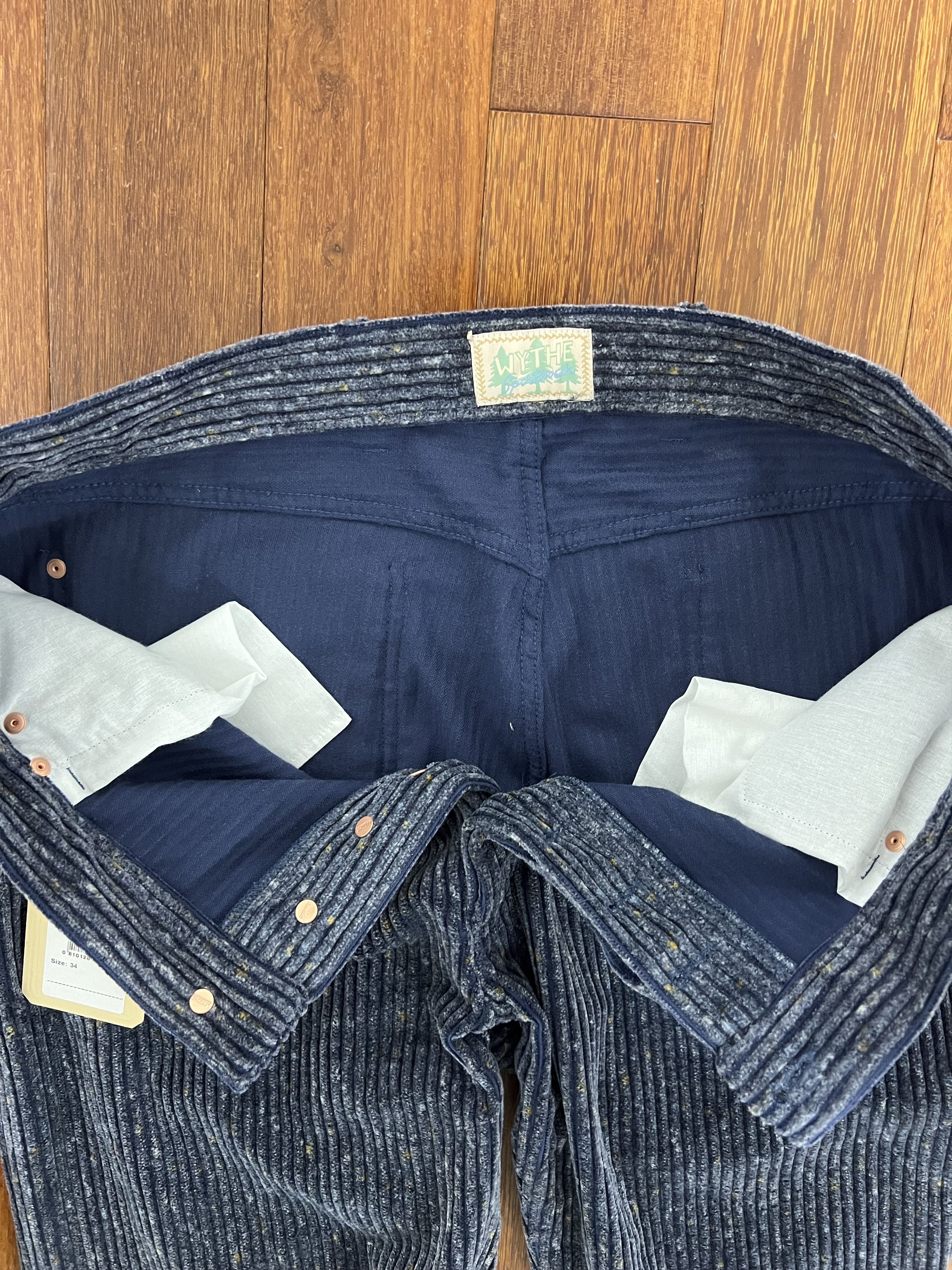 WYTHE 💚 Wythe Italian Donegal Corduroy Five Pocket Pants Blue Size US 34 / EU 50 - 10 Thumbnail