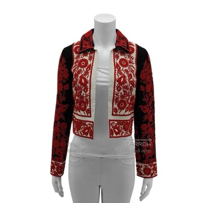 Valentino Valentino Red lace embroidered jacket Size S / US 4 / IT 40 - 1 Thumbnail