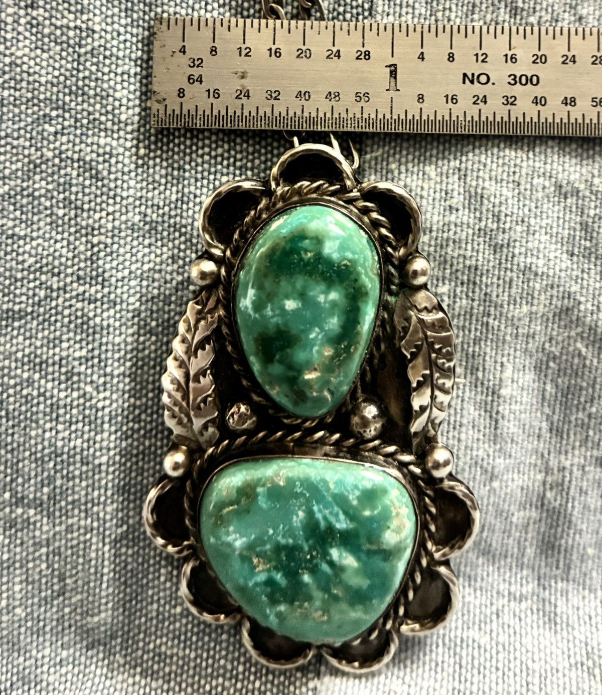 RRL Ralph Lauren STERLING SILVER/TURQUOISE NAVAJO WESTERN NECKLACE (3 in 1) Size ONE SIZE - 14 Thumbnail
