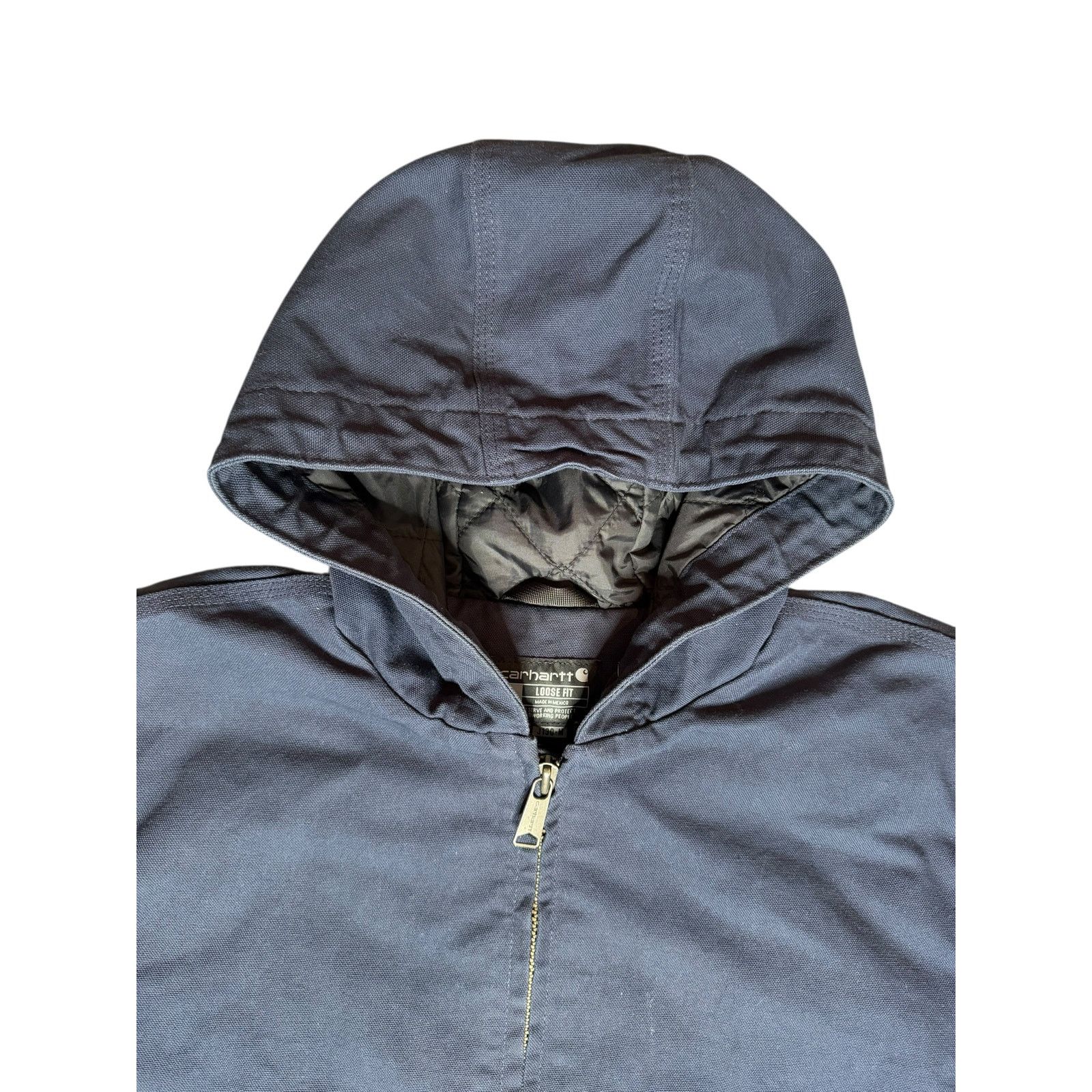 Carhartt × Vintage Vintage Carhartt J130 Hooded Jacket Quilt Lined Size US XL / EU 56 / 4 - 4 Thumbnail