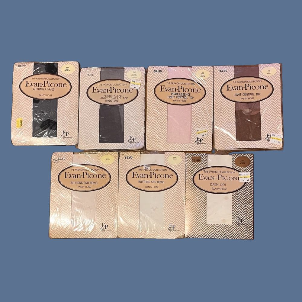 Evan Picone VINTAGE Evan Picone Panty Hose Women’s Medium Lot Pearlessence Pantyhose Navy 7pc Sheer Control Top Tights Womens Size 32" / US 10 / IT 46 - 1 Thumbnail