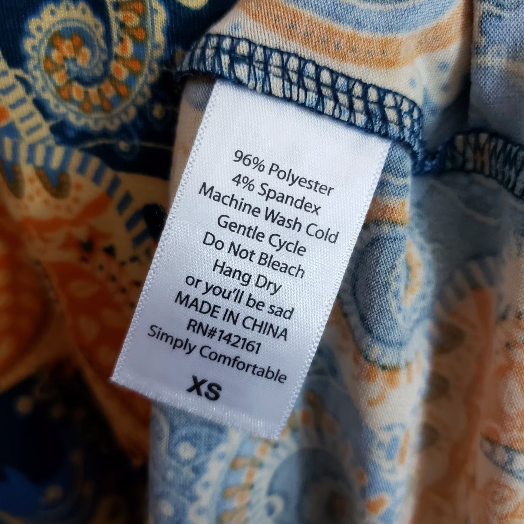 Vintage VINTAGE LuLaRoe Irma Top XS Women’s Short Sleeve Paisley Blue Orange Shirt Size XS / US 0-2 / IT 36-38 - 6 Thumbnail