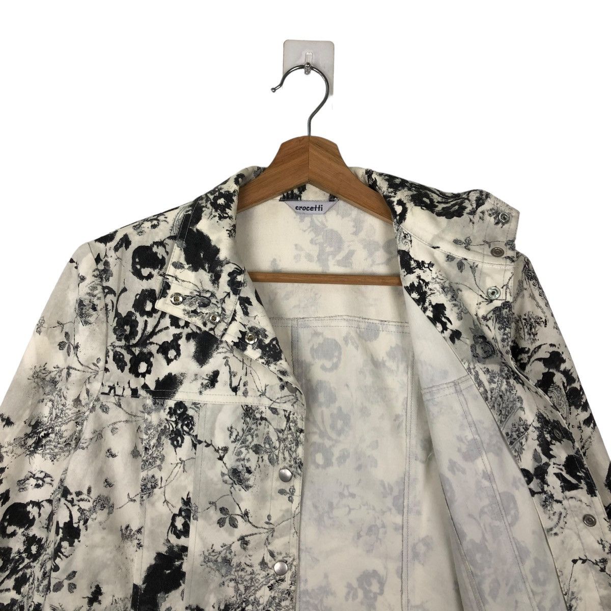Japanese Brand VINTAGE BIKER JACKET OVERPRINT FLOWER CROCETTI ISSEY MIYAKE Size US M / EU 48-50 / 2 - 9 Thumbnail