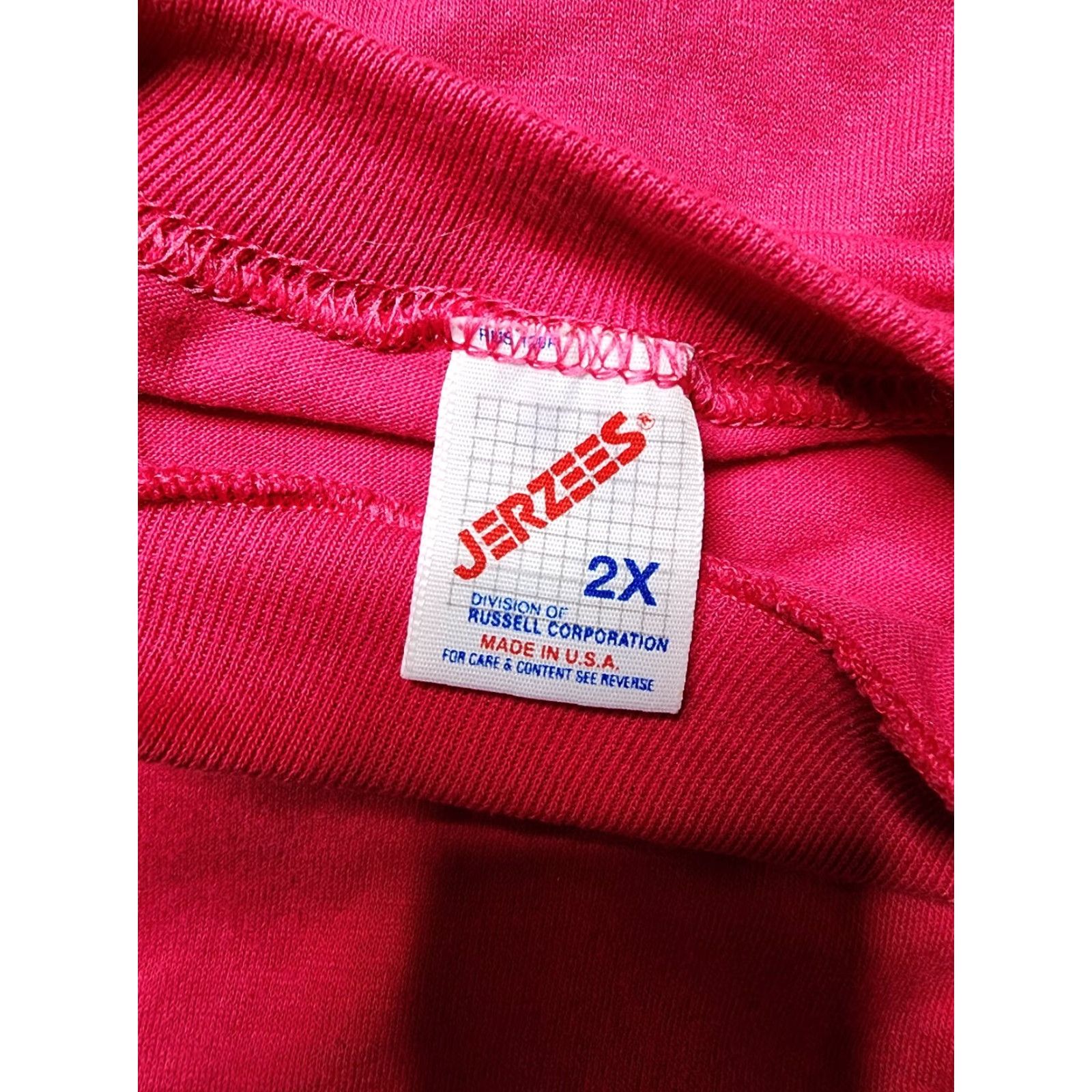 Jerzees VINTAGE Jerzees T Shirt Pink 2XL Men 1990s Crewneck Short Sleeve USA Grunge T Shirt Size US XXL / EU 58 / 5 - 5 Thumbnail