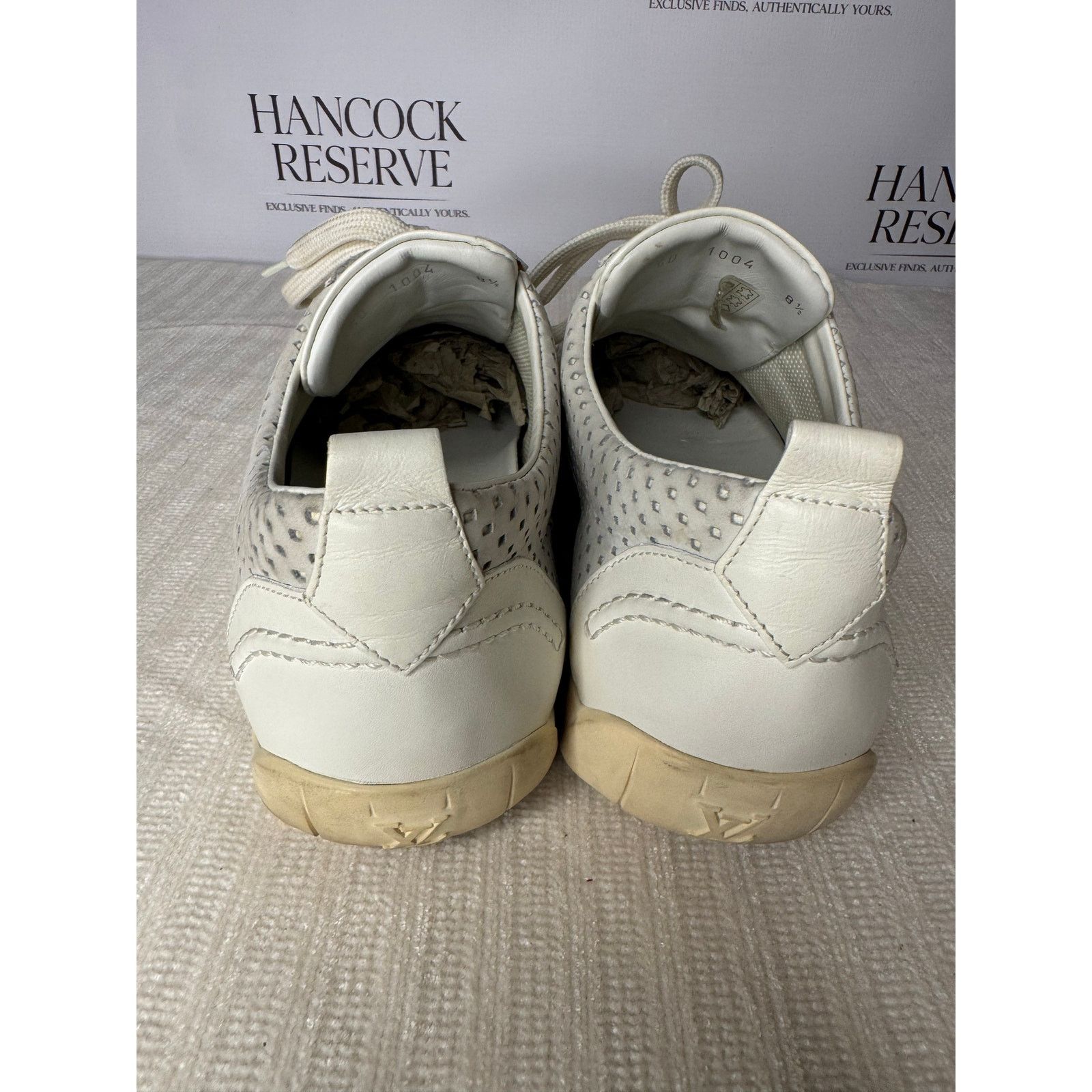 Louis Vuitton Louis Vuitton Cream Leather Perforated Low Top Sneakers Size US 8.5 / EU 41-42 - 6 Thumbnail