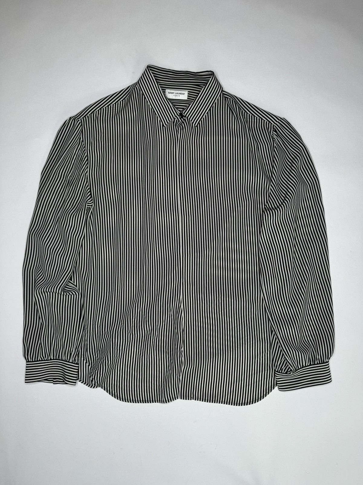 Saint Laurent Paris Saint Laurent Silk Striped Shirt SS21 Size US L / EU 52-54 / 3 - 2 Thumbnail