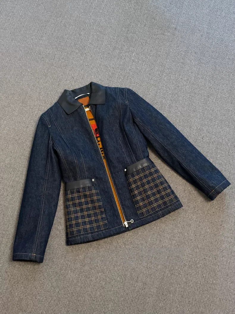 Hermes Hermes Denim leather jacket Size XXS / US 00 / IT 34 - 1 Thumbnail