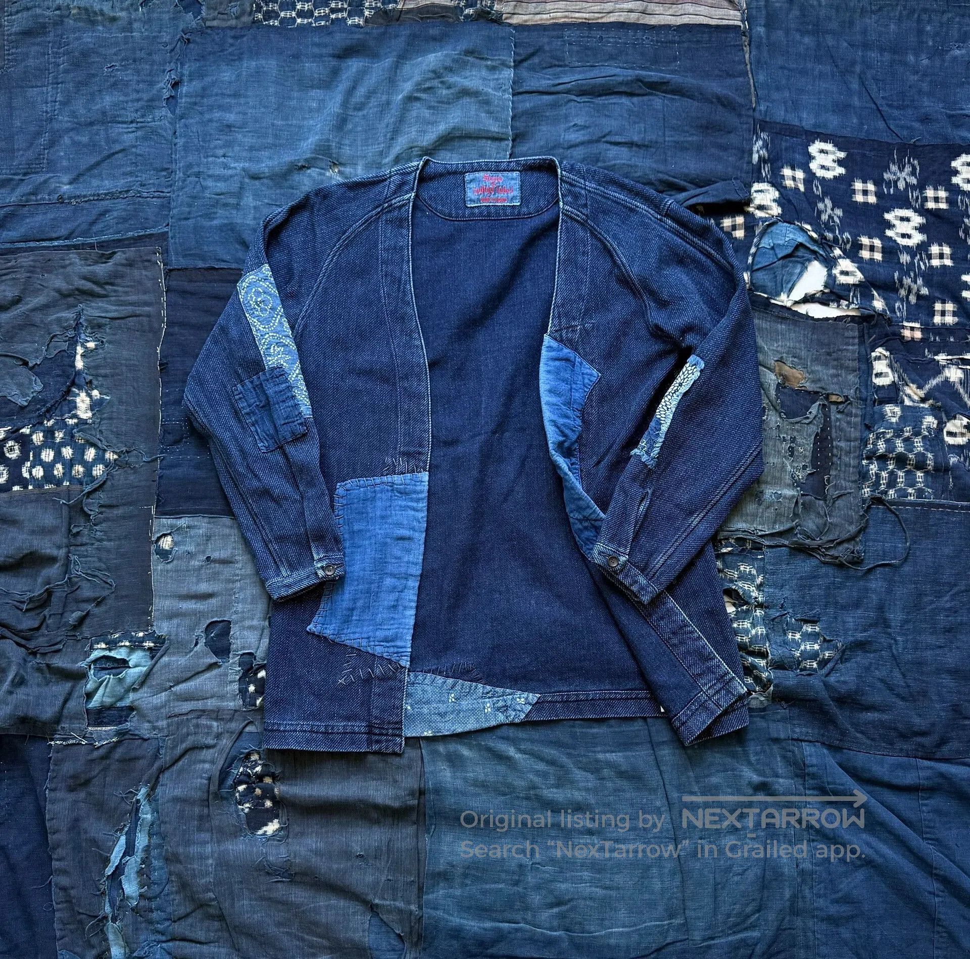 Soulive Soulive Setto Indigo Washed Patchwork Robe. Size US M / EU 48-50 / 2 - 2 Thumbnail
