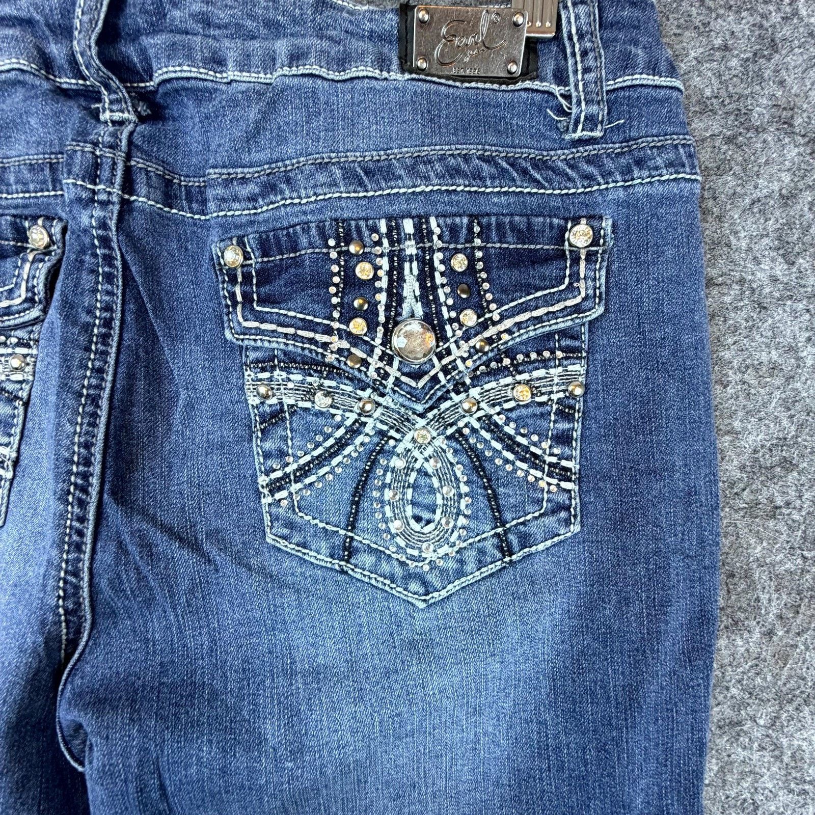 Earl Jeans Earl Jean Slim Bootcut Jeans Womens 12P Blue Y2K Embellished Size 34" / US 12 / IT 48 - 7 Thumbnail