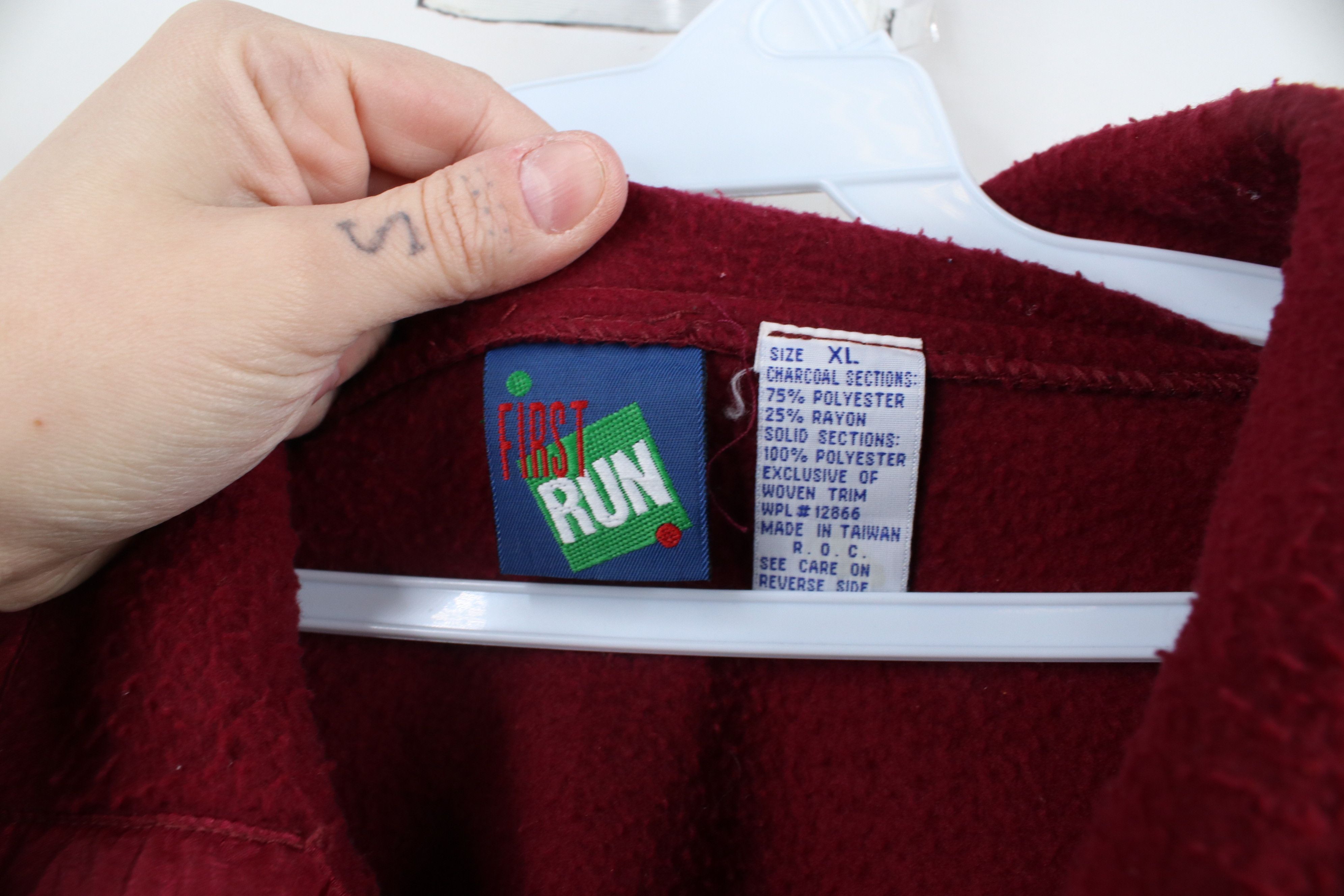 Vintage Vintage 90s Streetwear Block Snap Button Fleece Sweater Size US XL / EU 56 / 4 - 9 Thumbnail