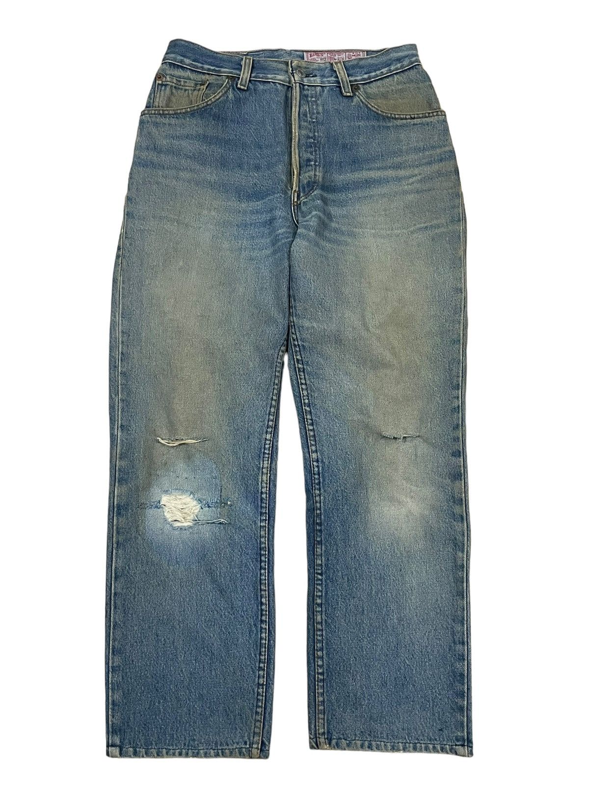 Levi's Vintage 80s Levi’s Button Fly Distressed Blue Wash Mom Jeans Size 28" / US 6 / IT 42 - 5 Thumbnail