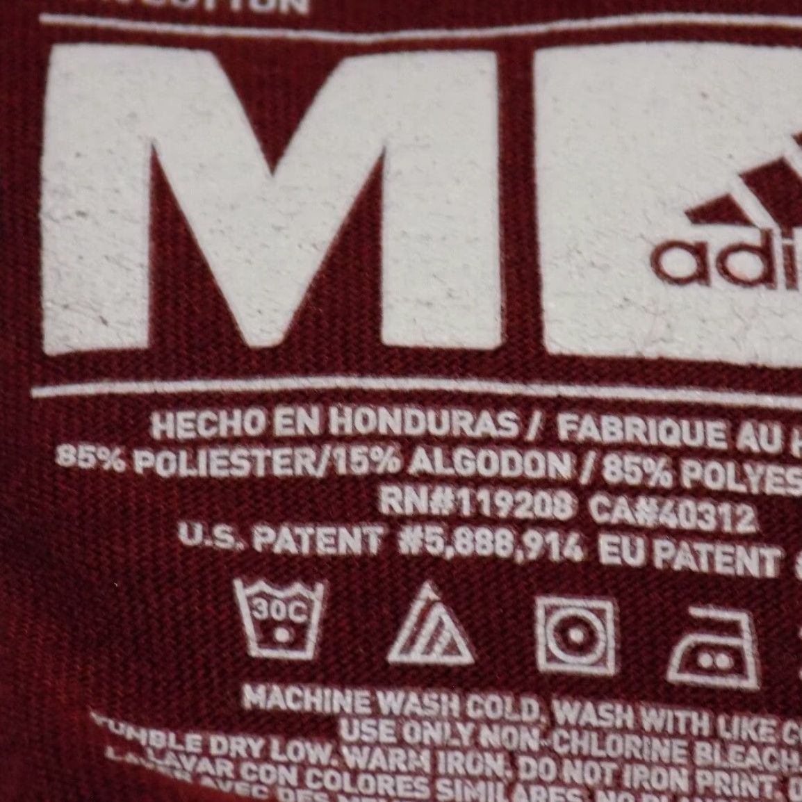 Adidas Adidas Wavy Logo Graphic T-Shirt Maroon Men's M Size US M / EU 48-50 / 2 - 4 Thumbnail