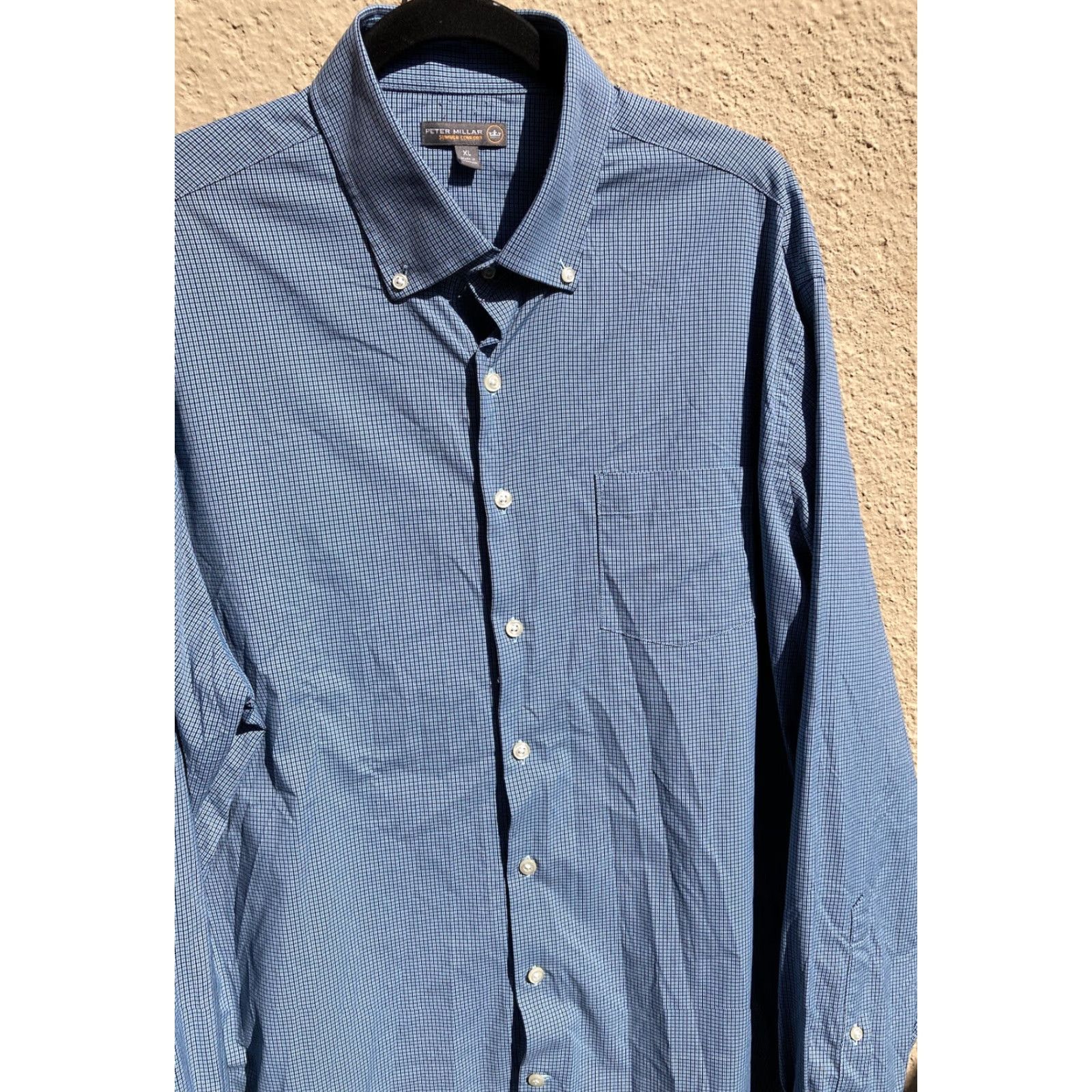 Peter Millar Men's Peter Millar Summer Comfort Button-Down Shirt Multicolor Plaid XL Nylon Size US XL / EU 56 / 4 - 6 Thumbnail