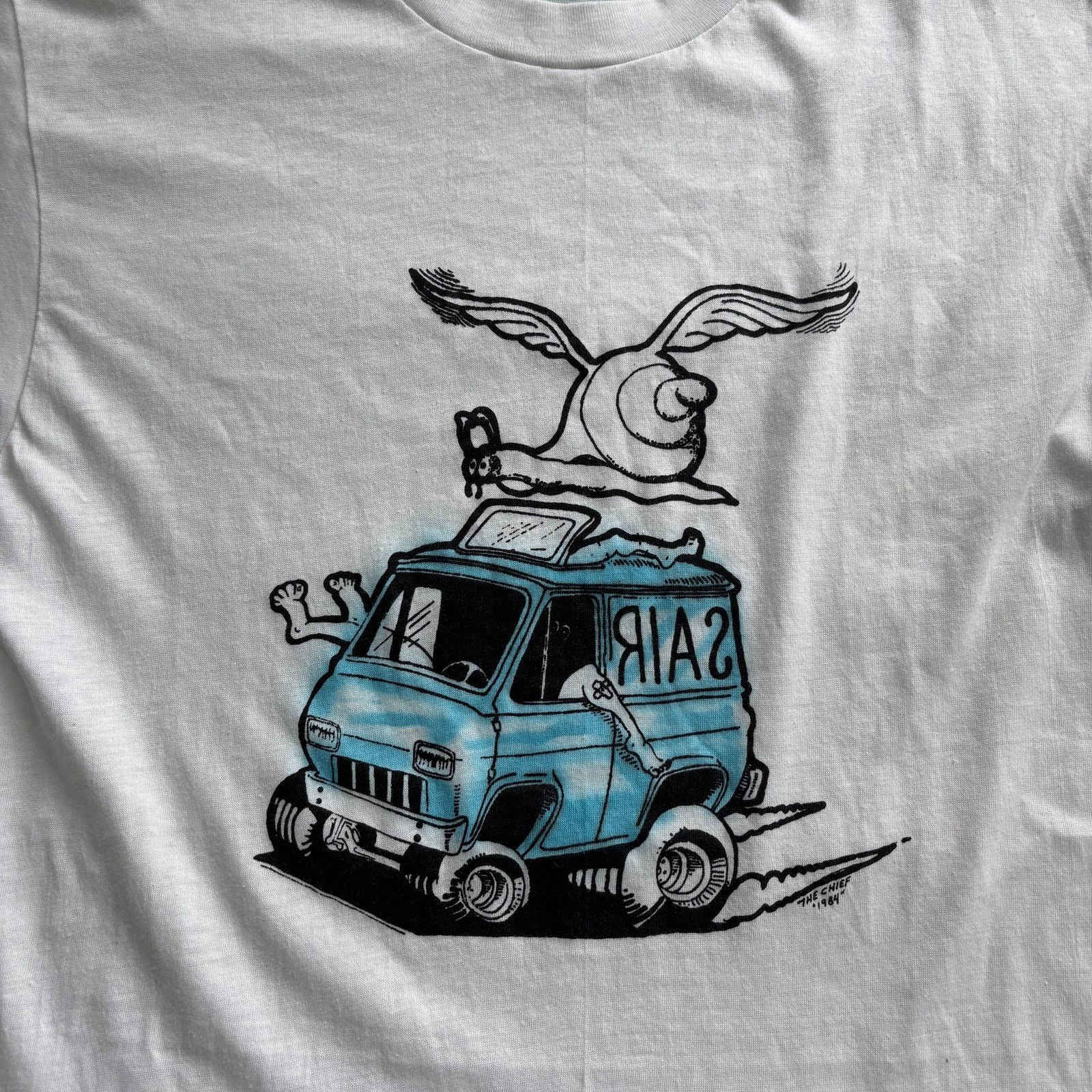 Other × Vintage Vintage 1980s Rat Fink Style Tattoo Hot Rod Art Tee Size US L / EU 52-54 / 3 - 3 Thumbnail