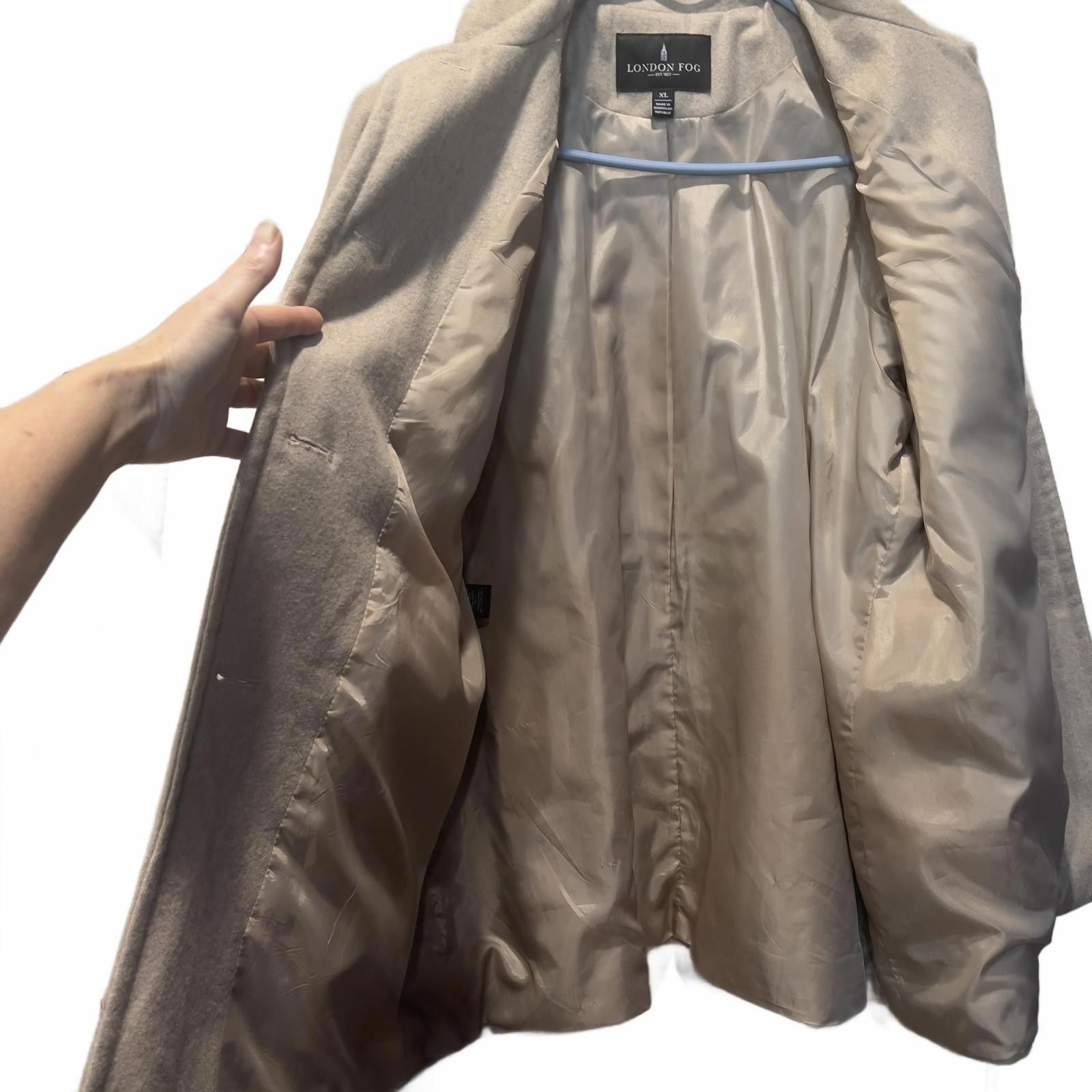 London Fog London Fog Women's Beige Wool Blend Coat Size XL / US 12-14 / IT 48-50 - 4 Thumbnail