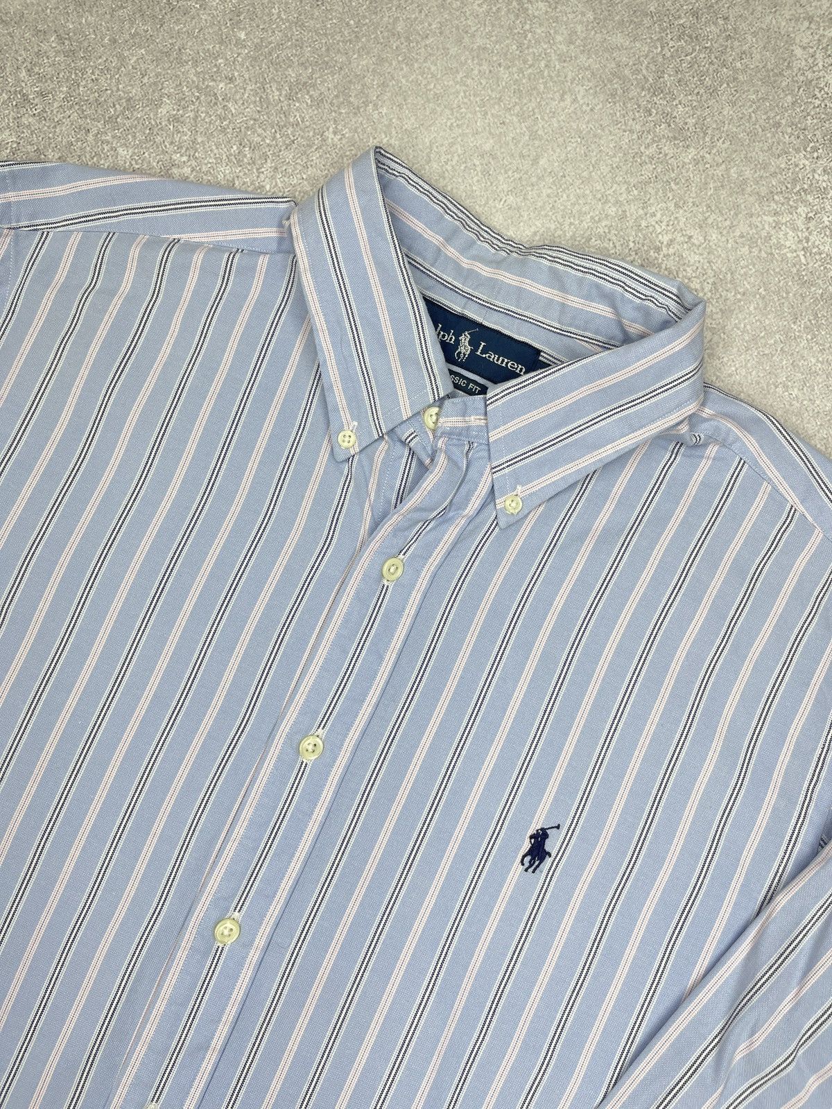 Polo Ralph Lauren Vintage Polo Ralph Lauren Striped Shirt Blue Y2K RRL Size XL Size US XL / EU 56 / 4 - 4 Thumbnail