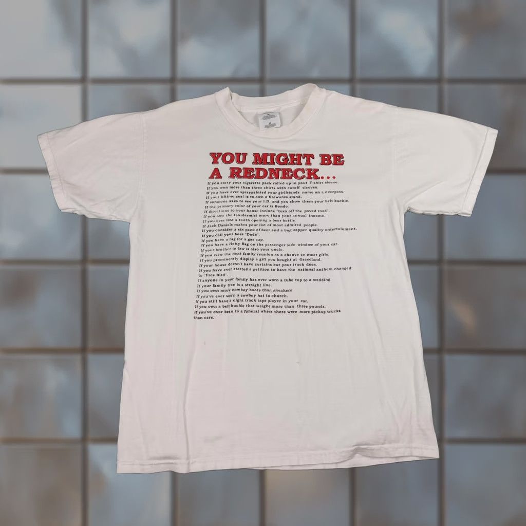 Gildan Gildan Shirt Mens Medium White Funny Graphic Tee You Might Be A Redneck Size US M / EU 48-50 / 2 - 1 Thumbnail