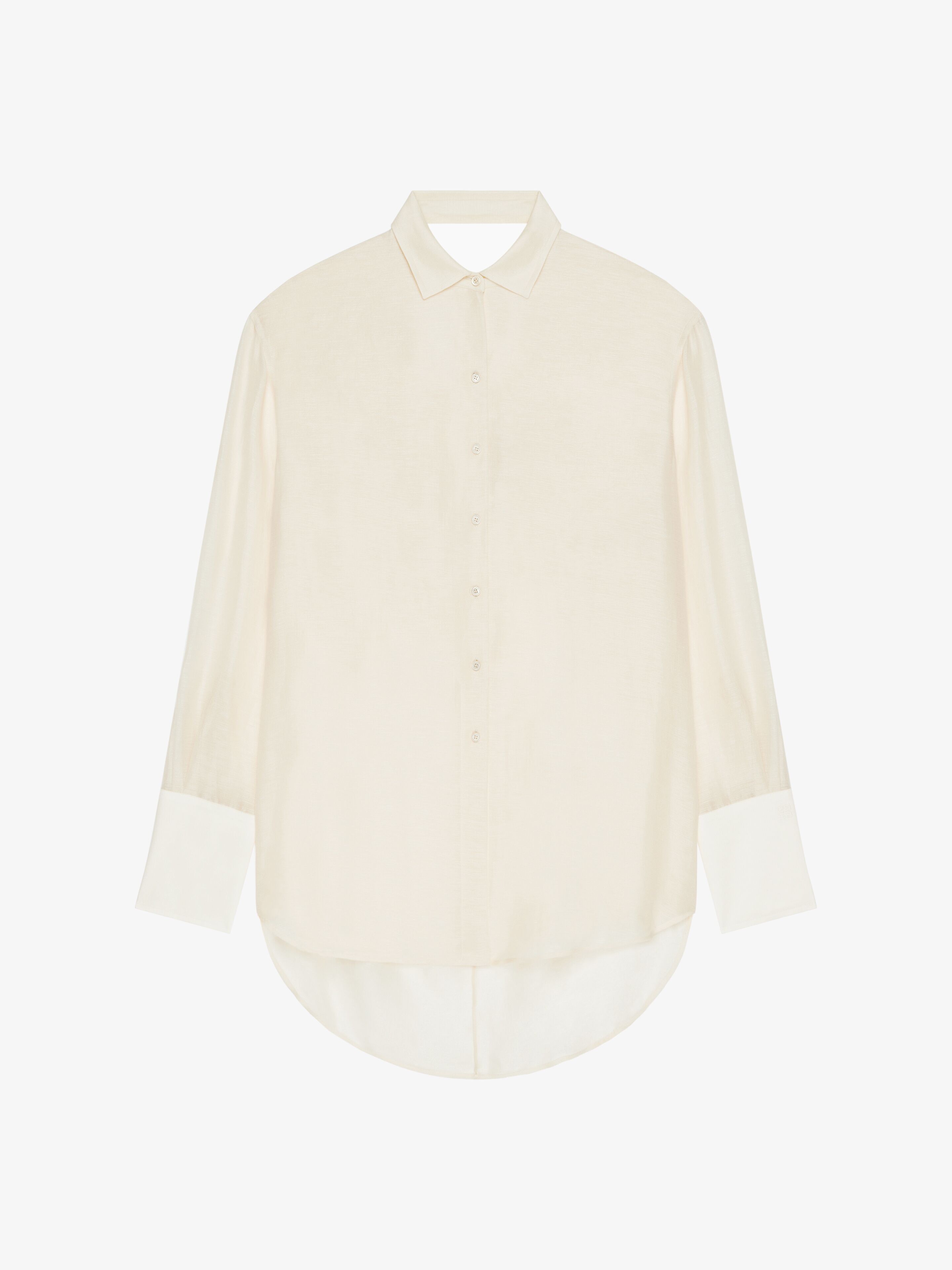 Givenchy o1w1db10825 Draped Back Long Shirt in Ivory Size XS / US 0-2 / IT 36-38 - 1 Thumbnail