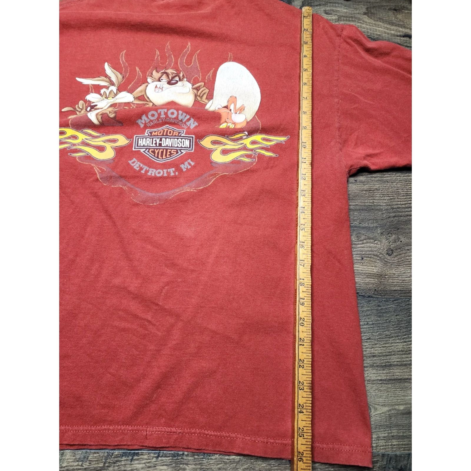 Harley Davidson Harley Davidson Mens XL Red Short Sleeve T-Shirt Looney Tunes Yosemite Sam Graphic Tee Mens Size US XL / EU 56 / 4 - 4 Thumbnail