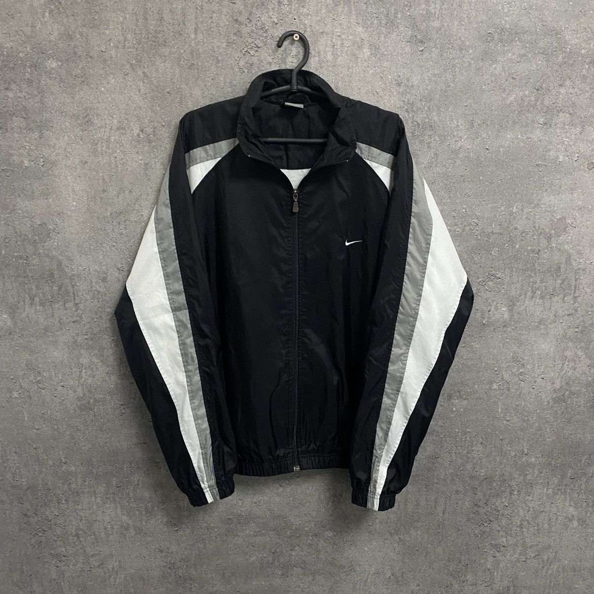 Nike Vintage Y2K Nike Track Jacket Nylon Top Striped Swoosh Size US XL / EU 56 / 4 - 1 Thumbnail