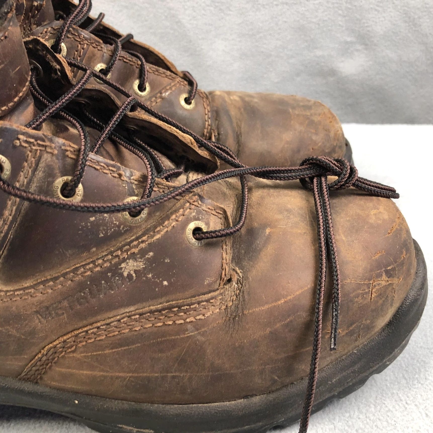 Red Wing Red Wing Boots Brown Leather 6-Inch Safety Toe Combat Work Boot Mens Size 11.5 FlexBond Size US 11.5 / EU 44-45 - 2 Thumbnail