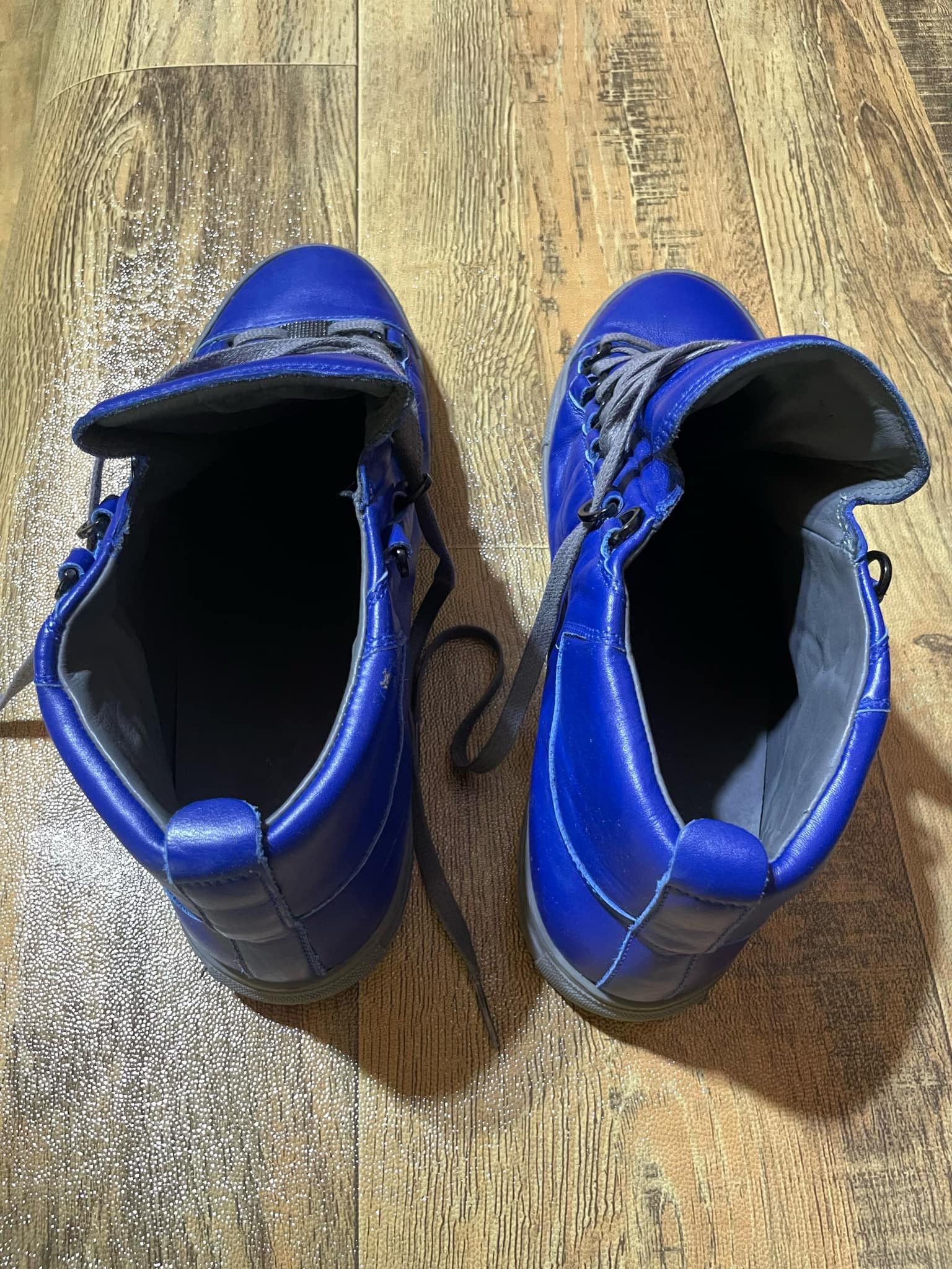Balenciaga Balenciaga Arena Mens Blue Leather High-Top Size US 10 / EU 43 - 3 Thumbnail