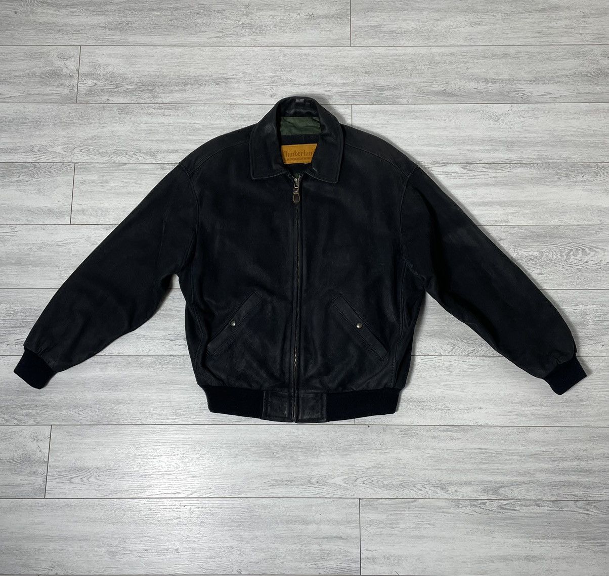 Timberland × Vintage Timberland Leather Black Bomber Weather-gear Size US L / EU 52-54 / 3 - 16 Thumbnail