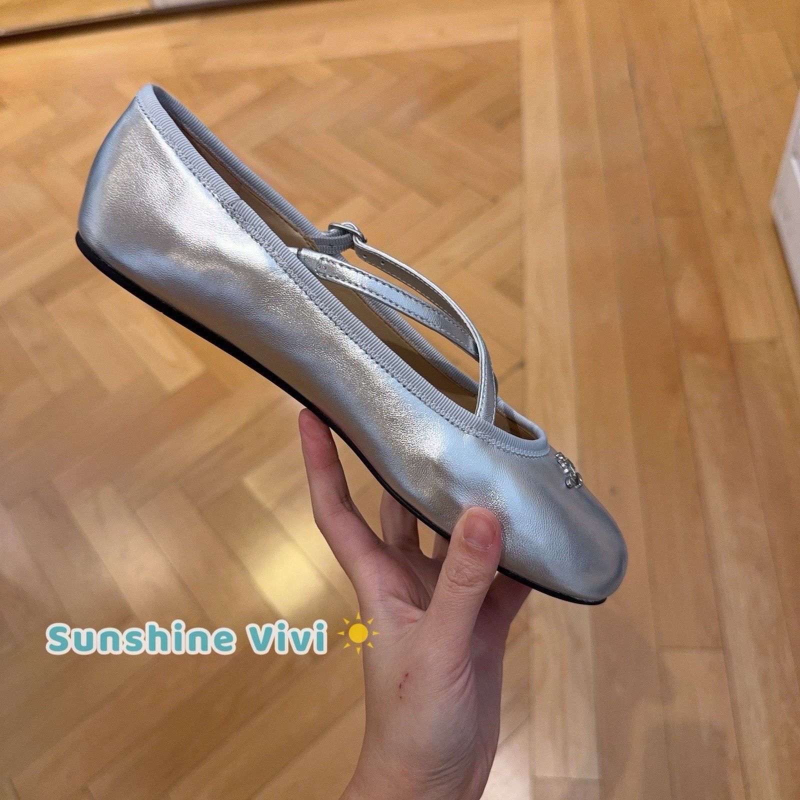 Coach NWT Coach Women's Phoebe Ballet Flat CDF59 Silver us 7 Size US 7 / IT 37 - 2 Thumbnail