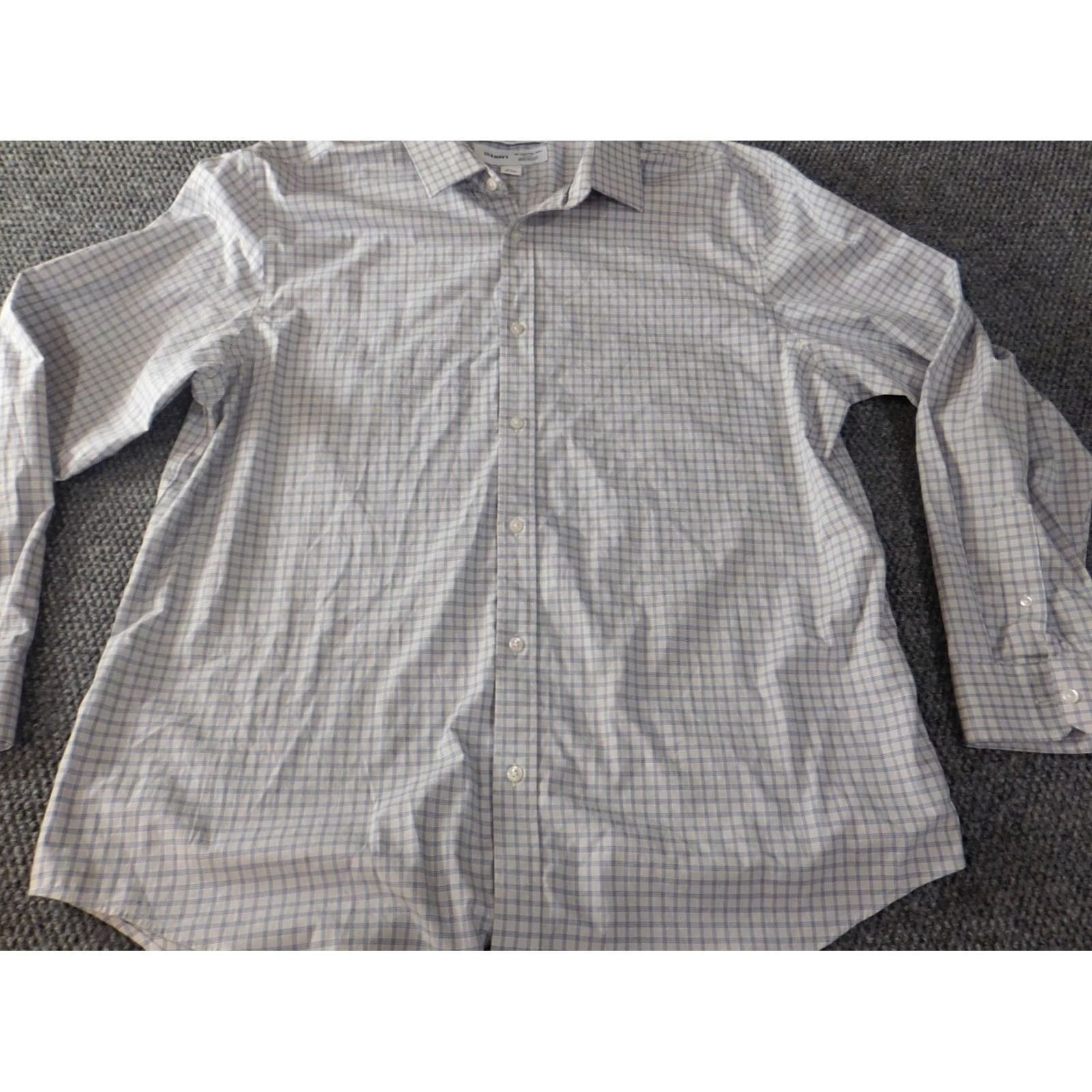Old Navy Old Navy Mens Shirt 2XL Blue Plaid Slim Fit Button-Up Non-Iron Long Sleeve Size US XXL / EU 58 / 5 - 2 Thumbnail
