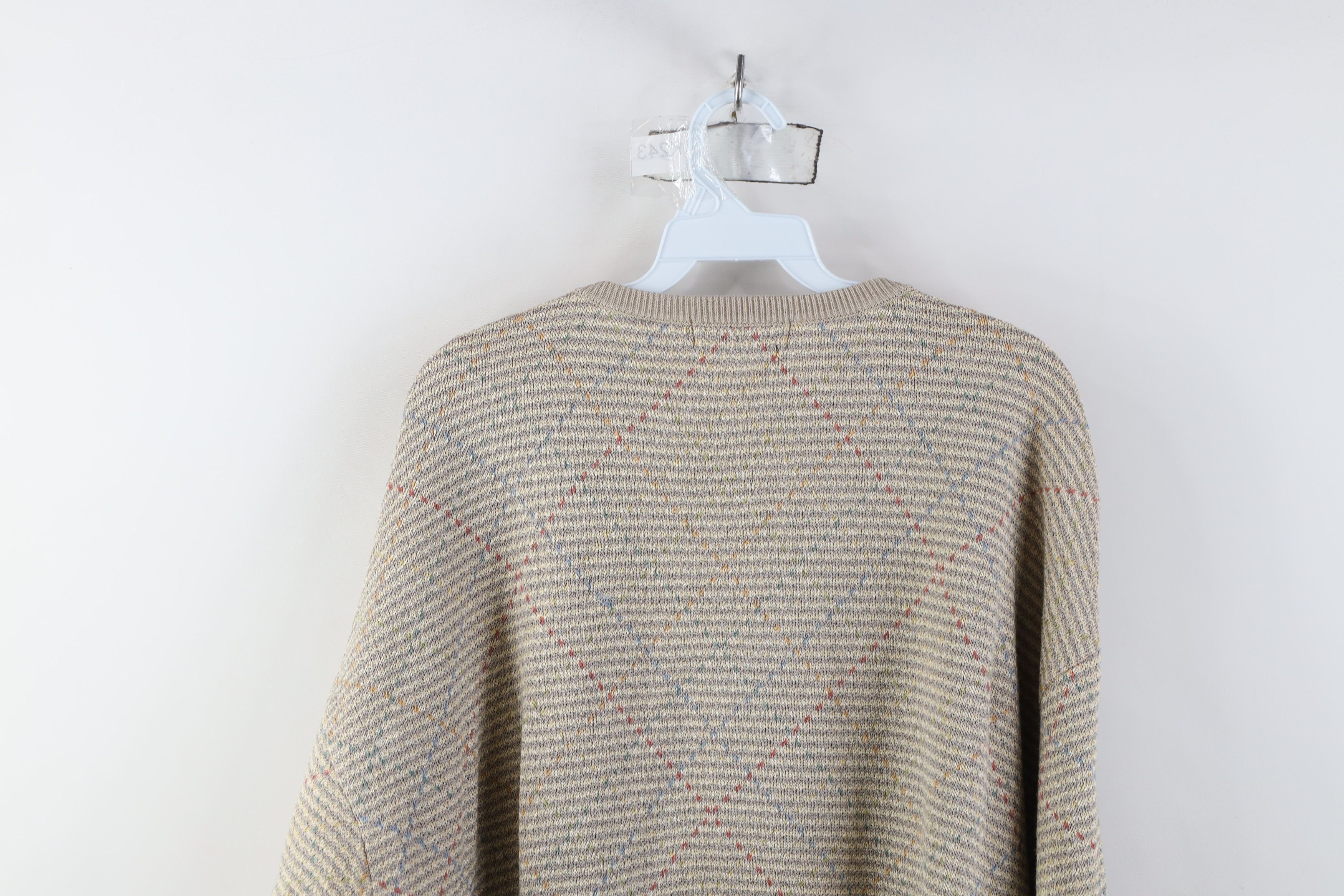Vintage Vintage 90s Coogi Style Rainbow Knit Crewneck Sweater Size US XL / EU 56 / 4 - 12 Thumbnail