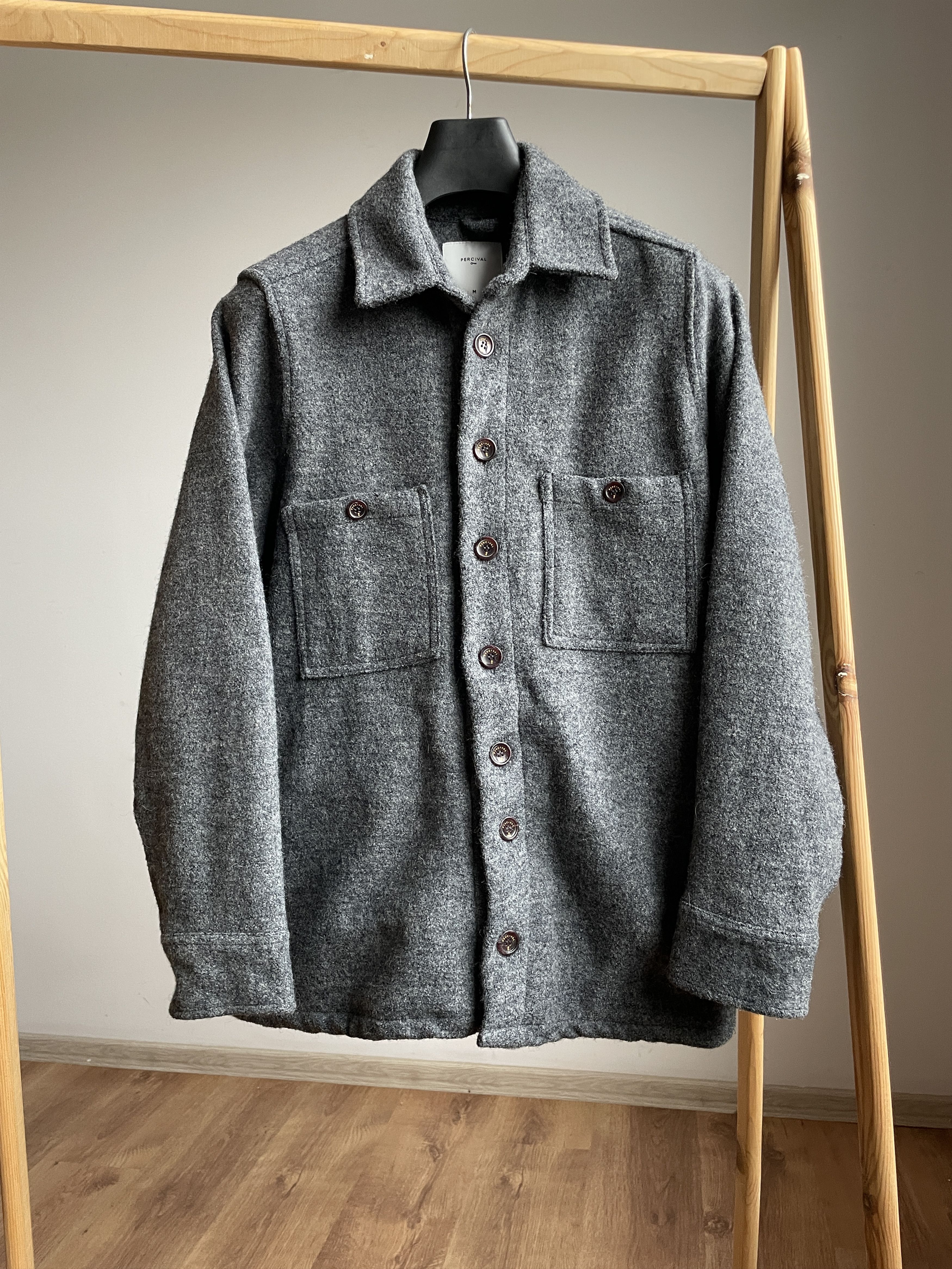 Percival Percival Wellington 4 Pocket Wool Blend Overshirt Size M Size US M / EU 48-50 / 2 - 1 Thumbnail