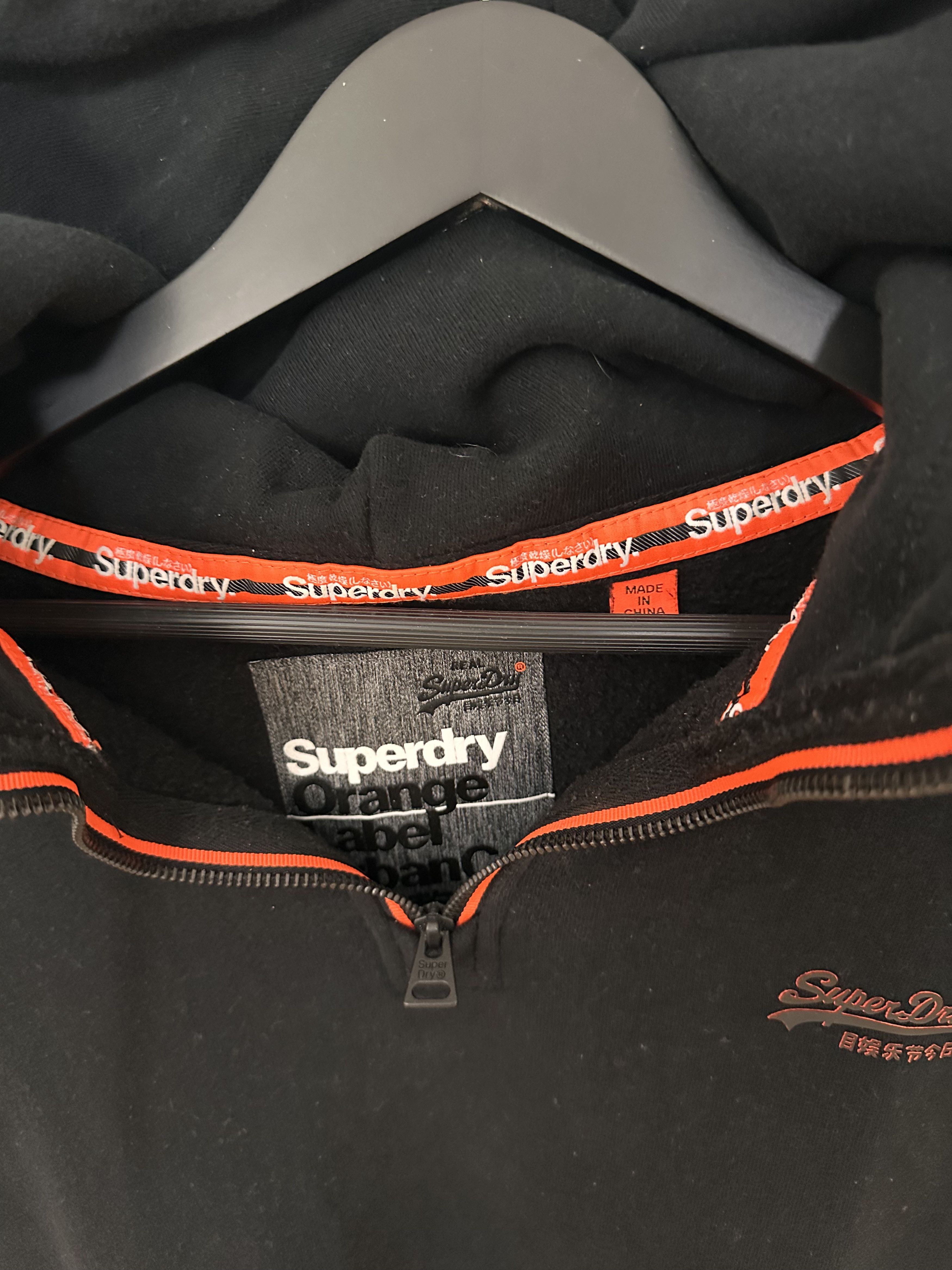 Superdry Superdry Orange Label Half-Zip Hoodie – Black (Size L) Size US L / EU 52-54 / 3 - 2 Thumbnail
