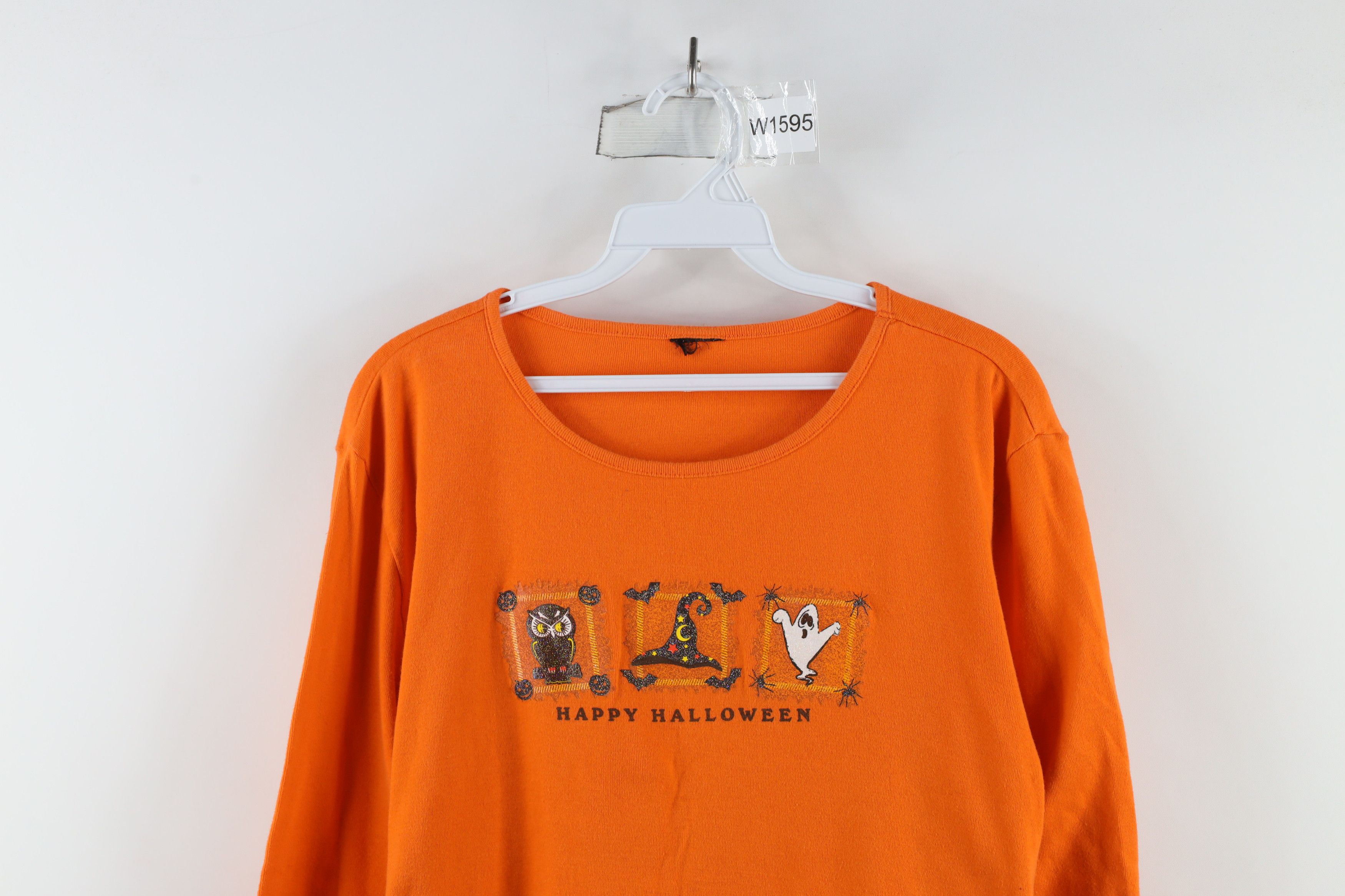 Vintage Vintage 90s Streetwear Ghost Owl Bat Long Sleeve T-Shirt Size XL / US 12-14 / IT 48-50 - 2 Thumbnail