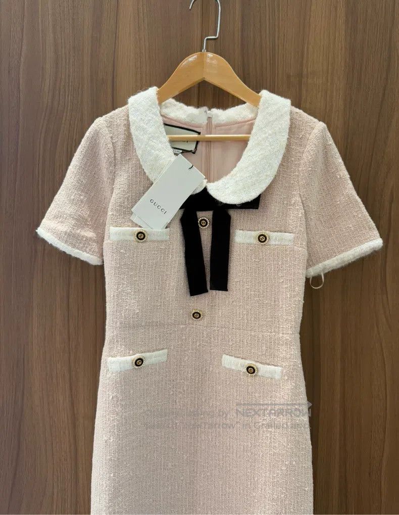 Gucci Gucci Small fragrant style tweed doll collar dress Size XS / US 0-2 / IT 36-38 - 1 Thumbnail