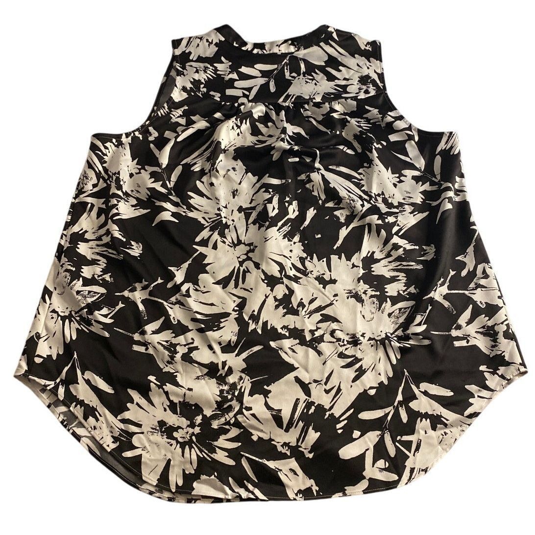 Alfani Floral Black White Sleeveless Blouse Chic Office Tank Top 1X Size XL / US 12-14 / IT 48-50 - 7 Thumbnail